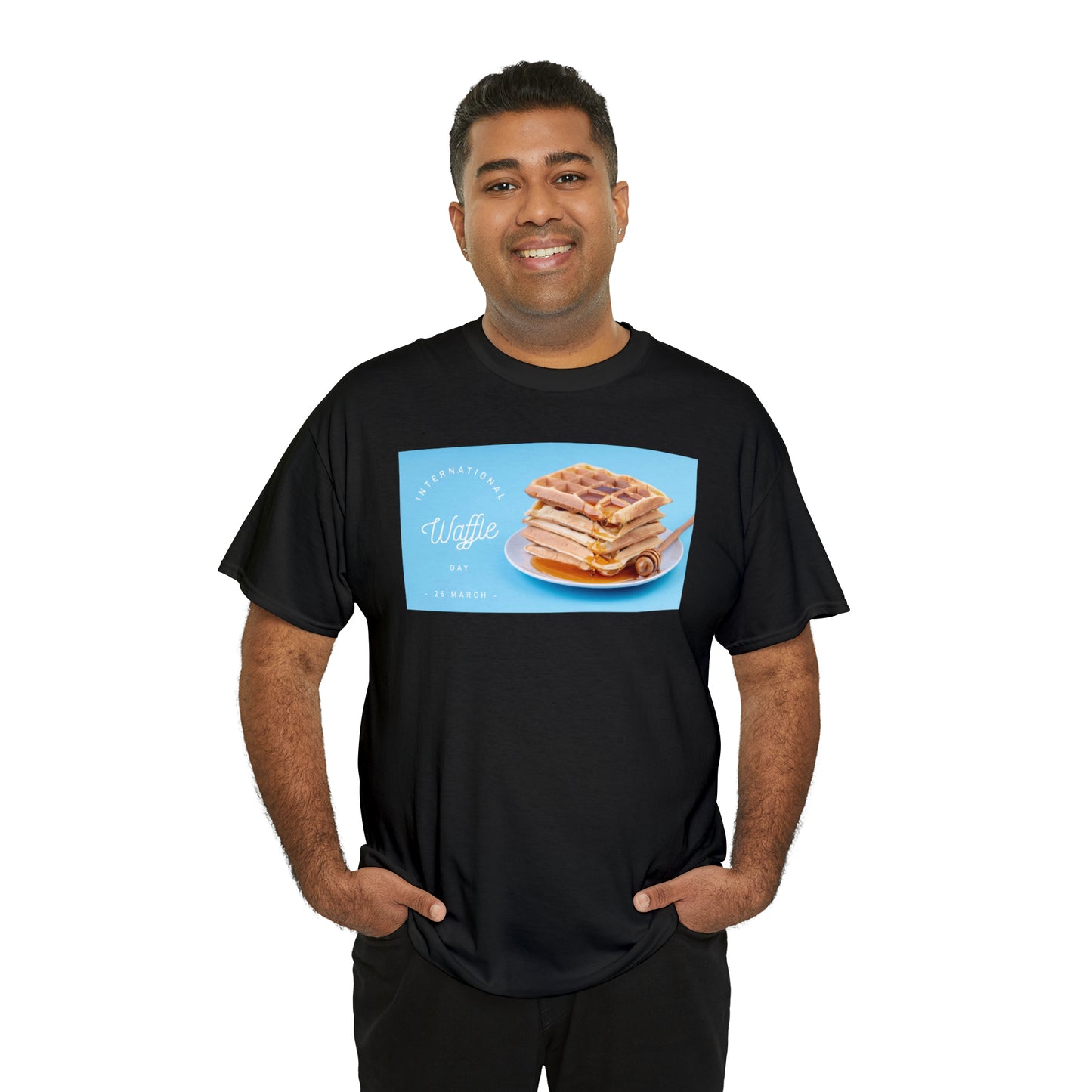 National Waffle Day Unisex Heavy Cotton Tee Express Delivery in Continental US