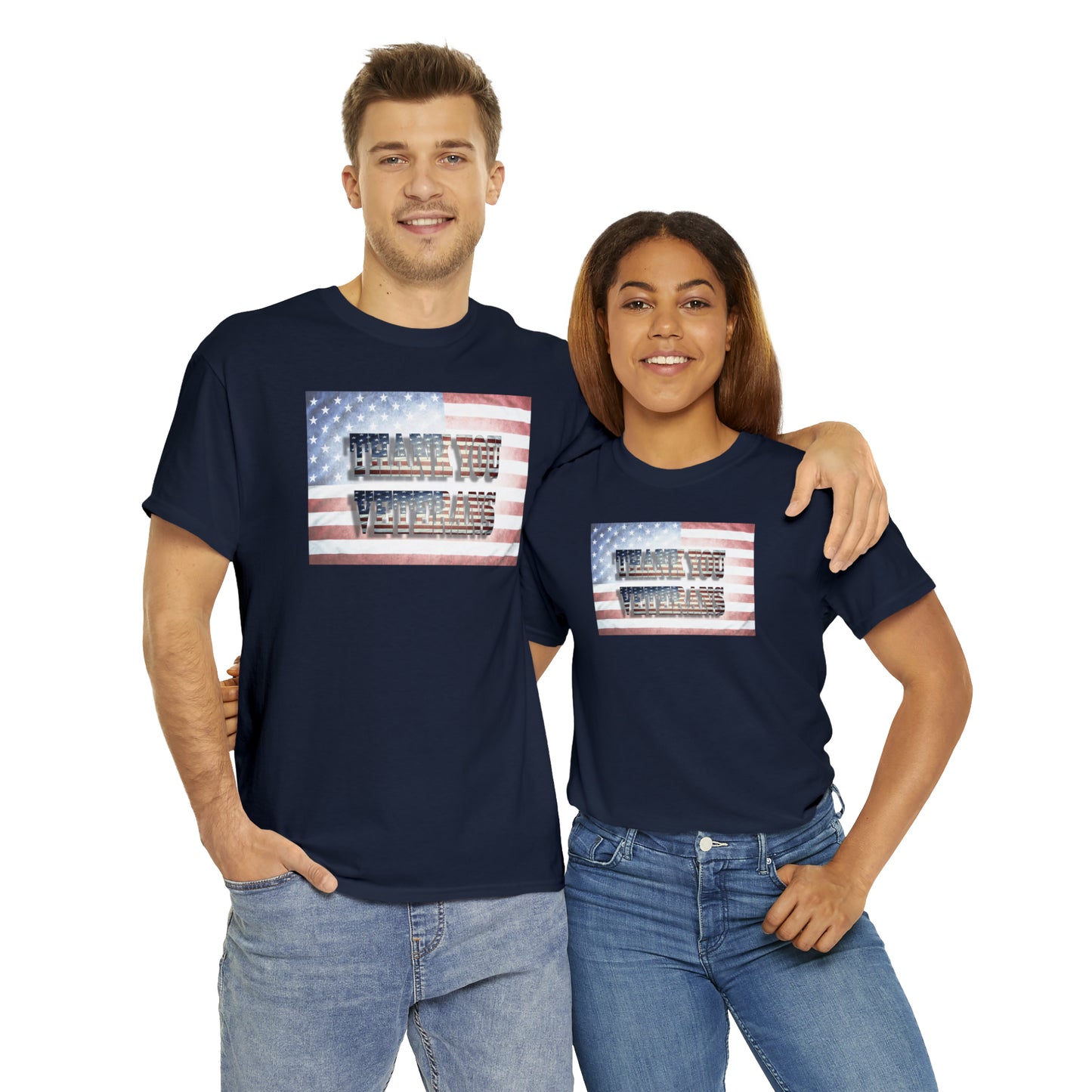 Military Appreciation-Thank You Veterans Unisex Heavy Cotton Tee Express Shipping