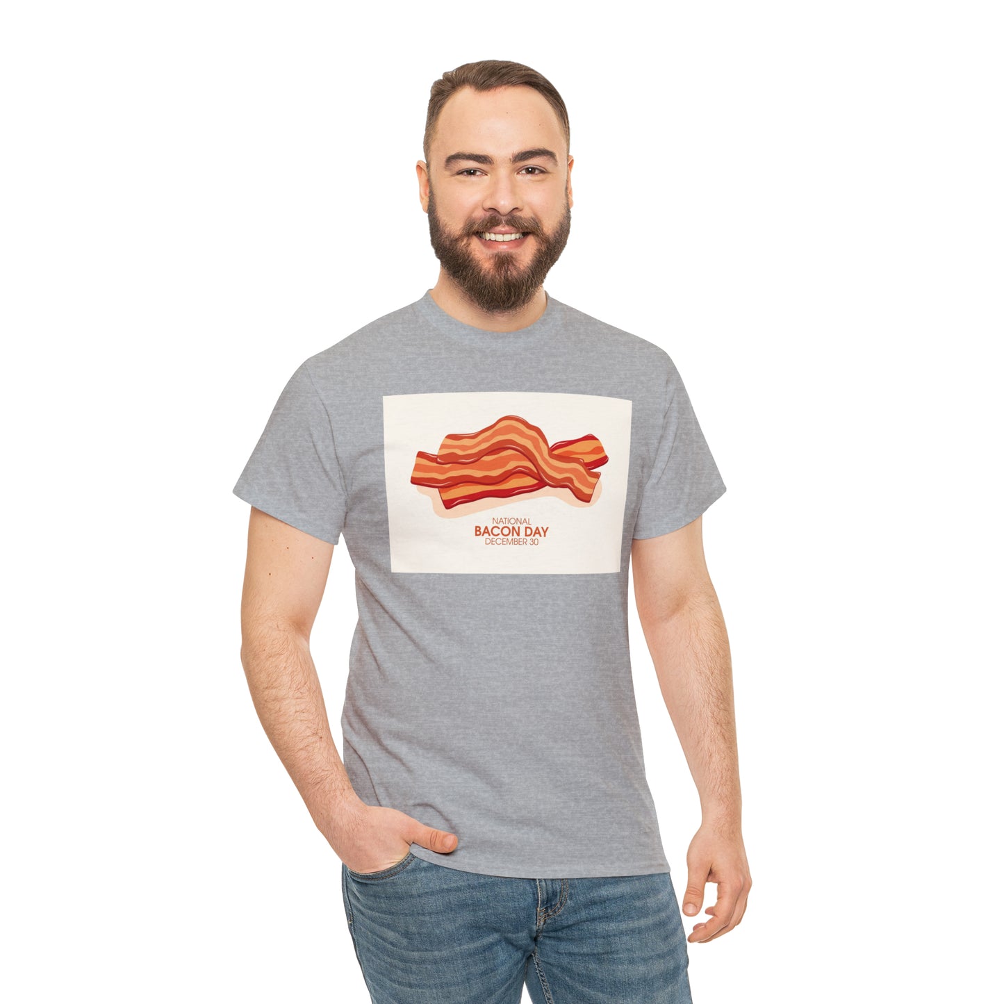National Bacon Day Unisex Heavy Cotton Tee Express Delivery in Continental US