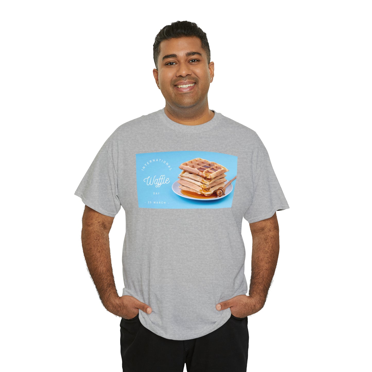 National Waffle Day Unisex Heavy Cotton Tee Express Delivery in Continental US