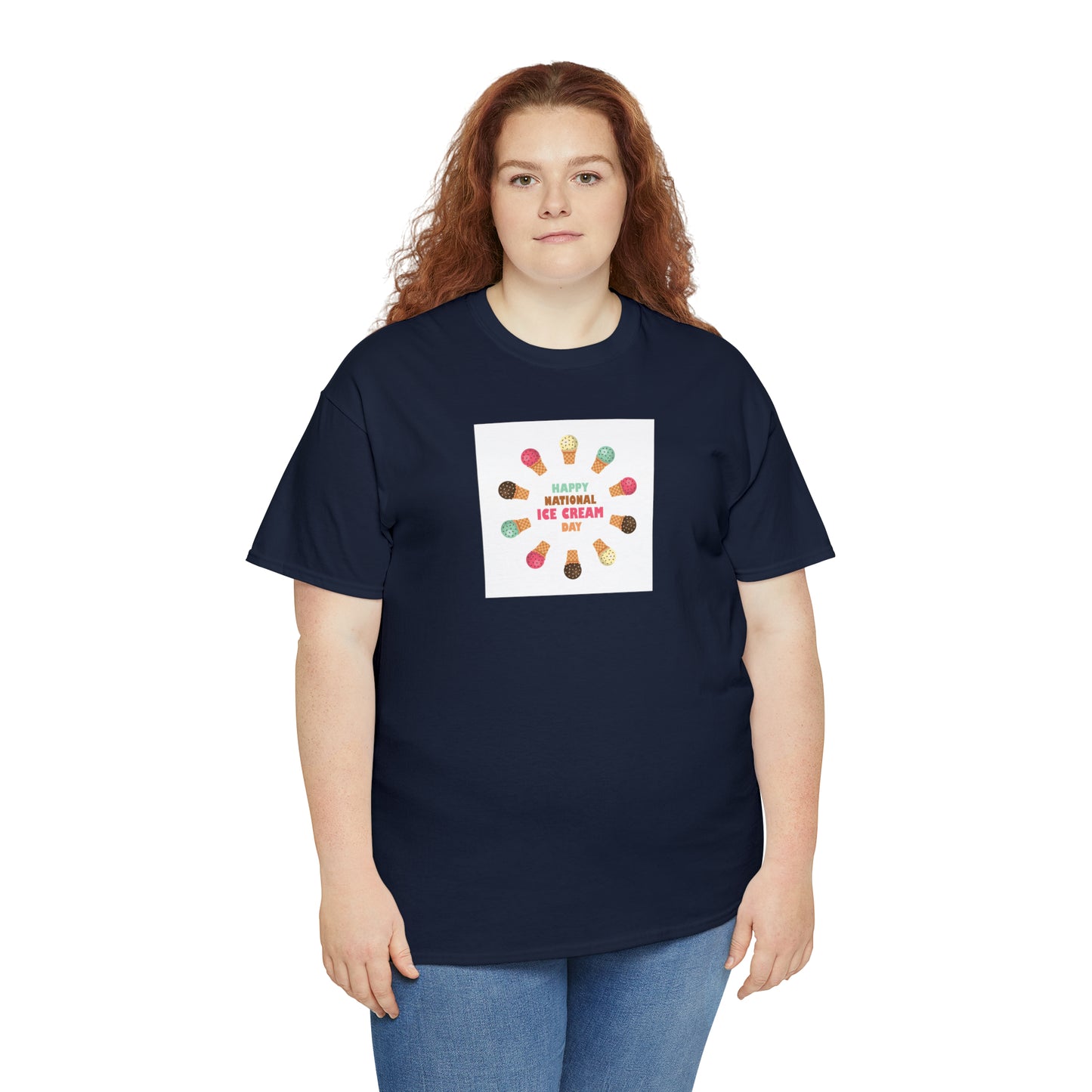 Happy National Ice Cream Day Unisex Heavy Cotton Tee Express Delivery in Continental US