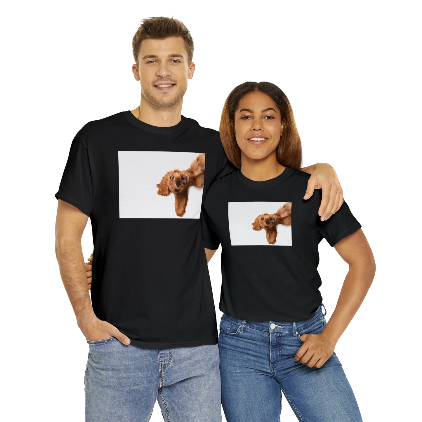 Sideview Puppy Unisex Heavy Cotton Tee Express Delivery in Continental US
