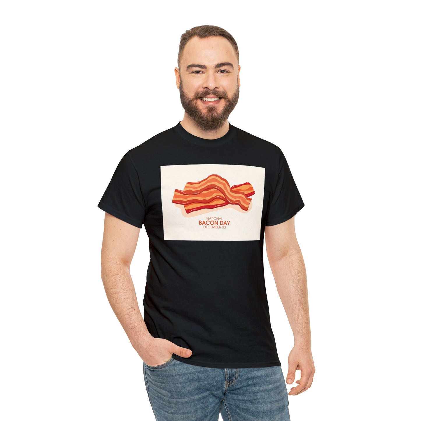 National Bacon Day Unisex Heavy Cotton Tee Express Delivery in Continental US