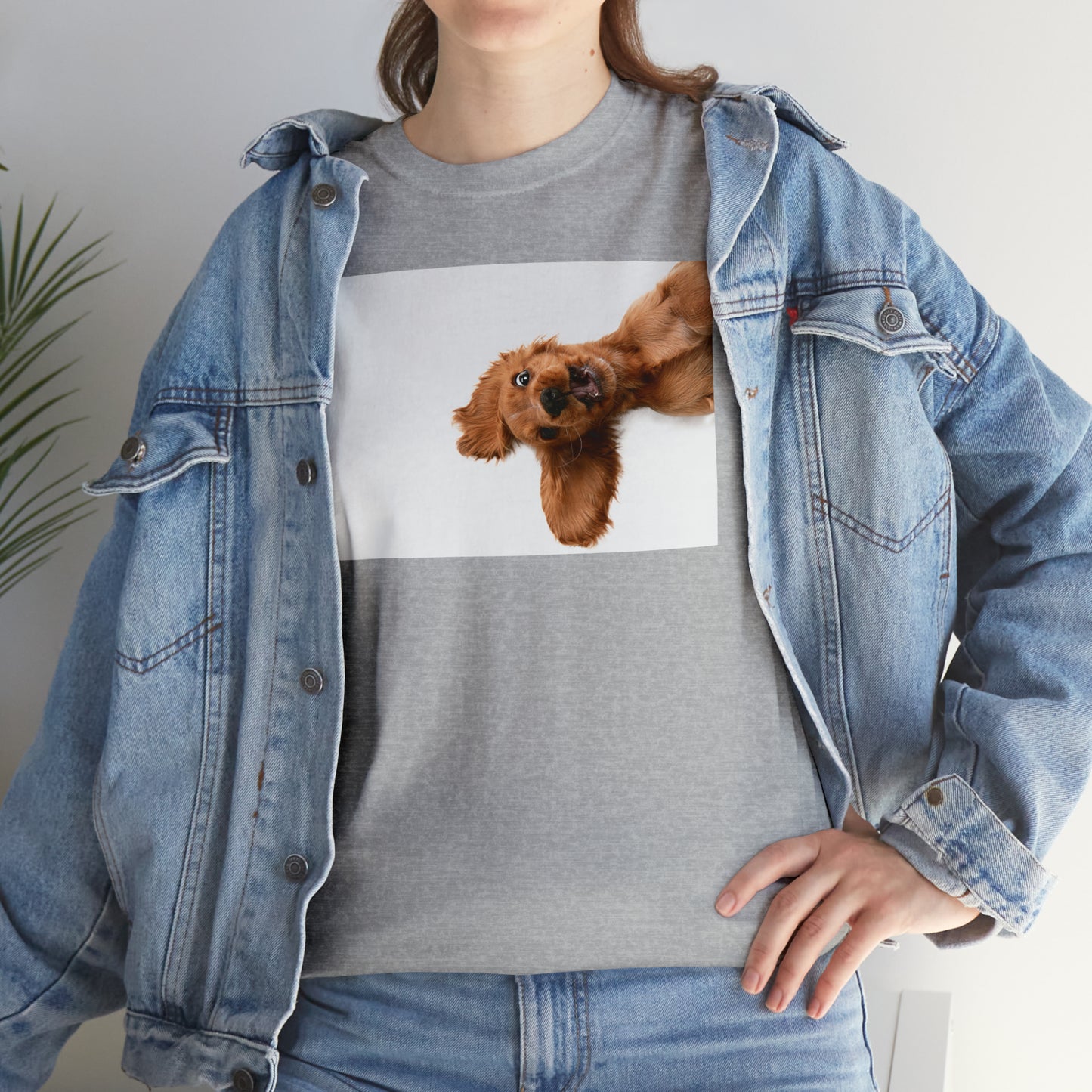 Sideview Puppy Unisex Heavy Cotton Tee Express Delivery in Continental US