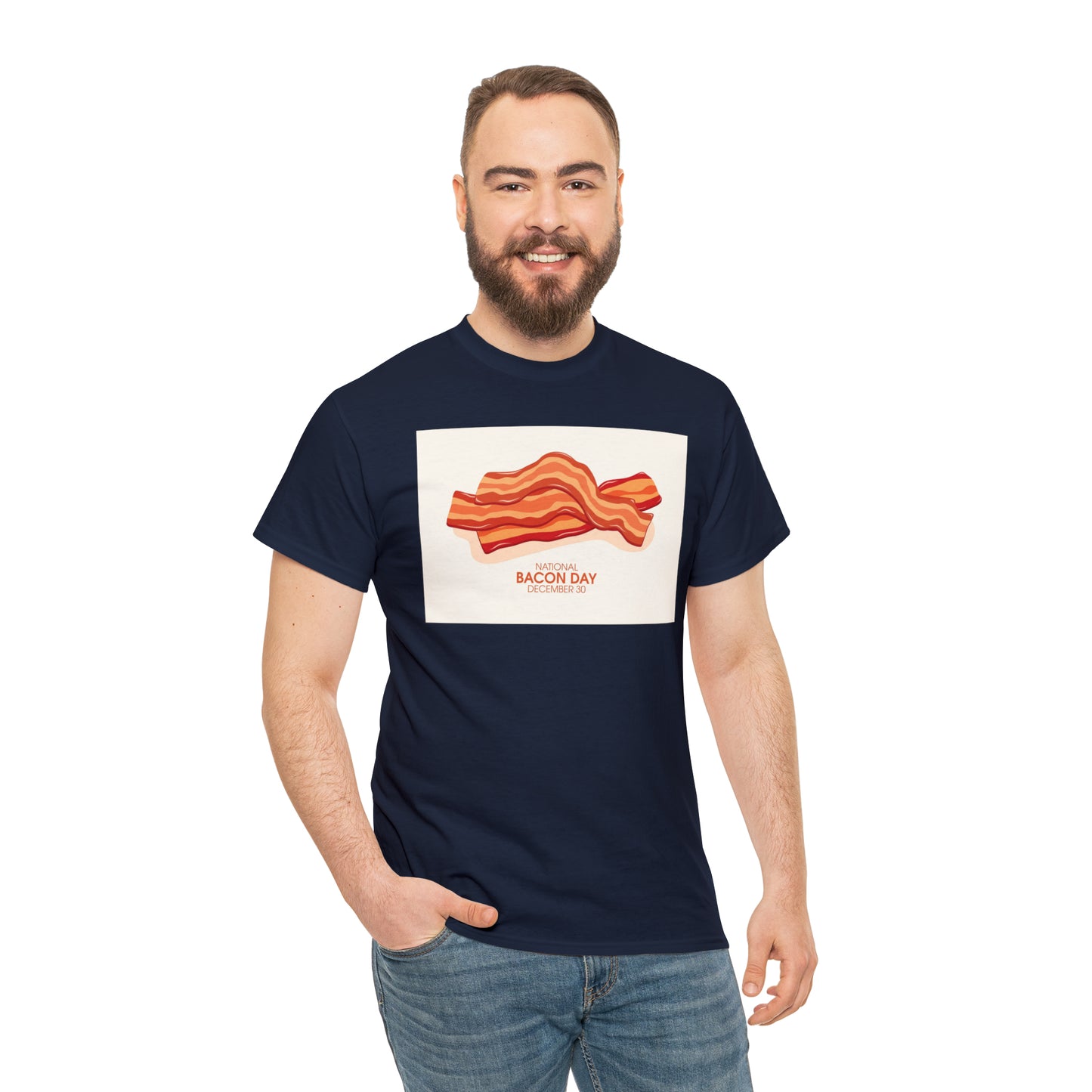 National Bacon Day Unisex Heavy Cotton Tee Express Delivery in Continental US