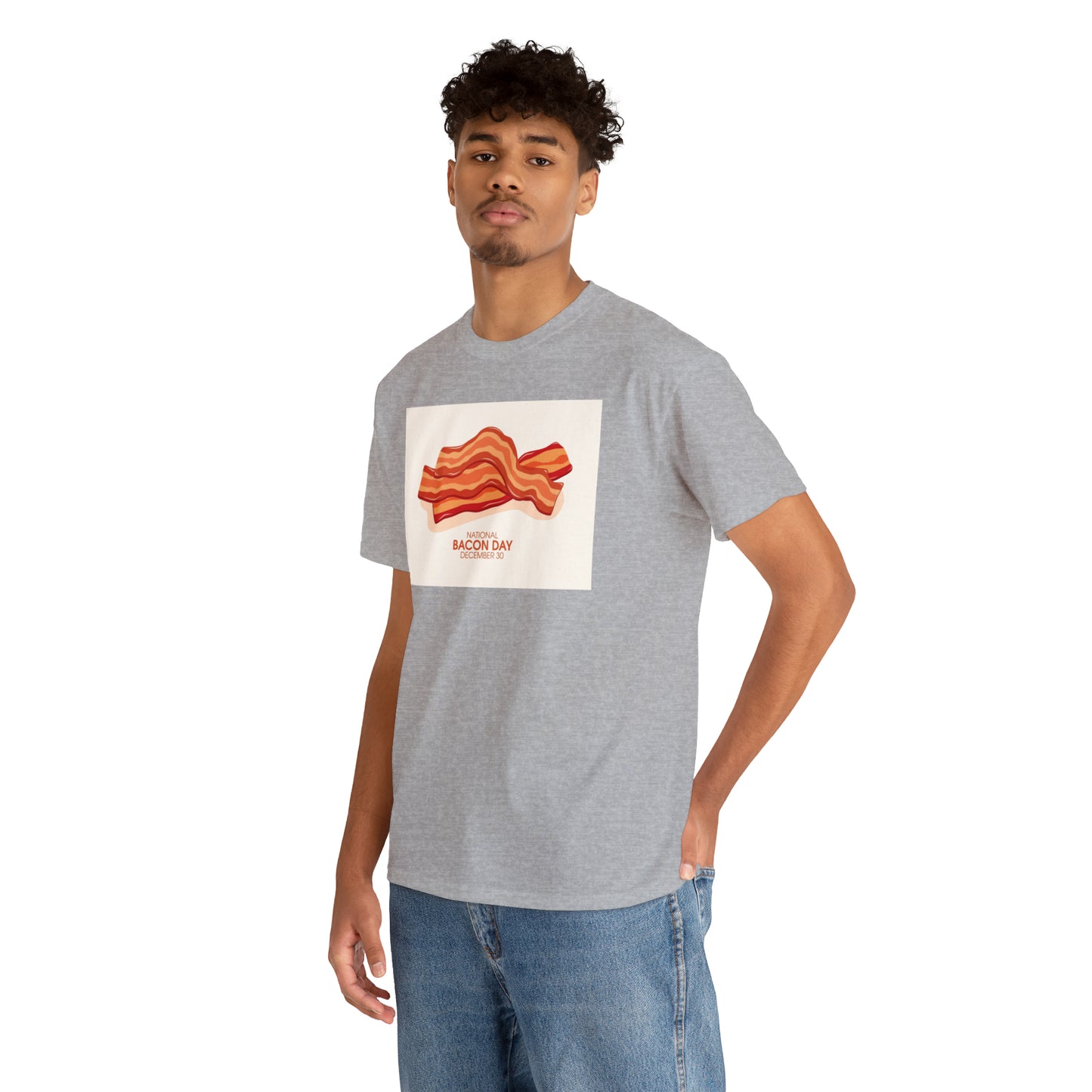 National Bacon Day Unisex Heavy Cotton Tee Express Delivery in Continental US