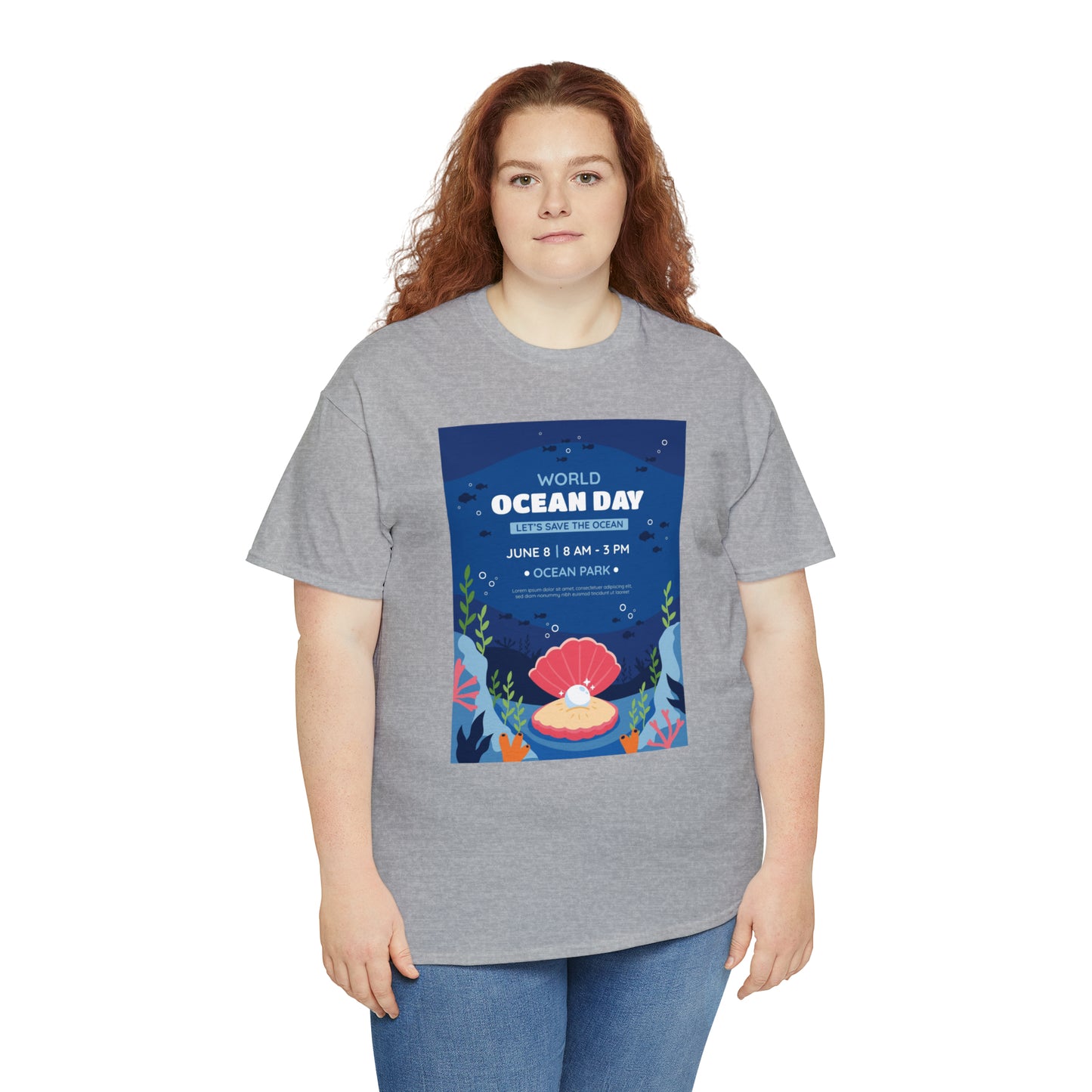 World Ocean Day Unisex Heavy Cotton Tee Express Delivery in Continental US