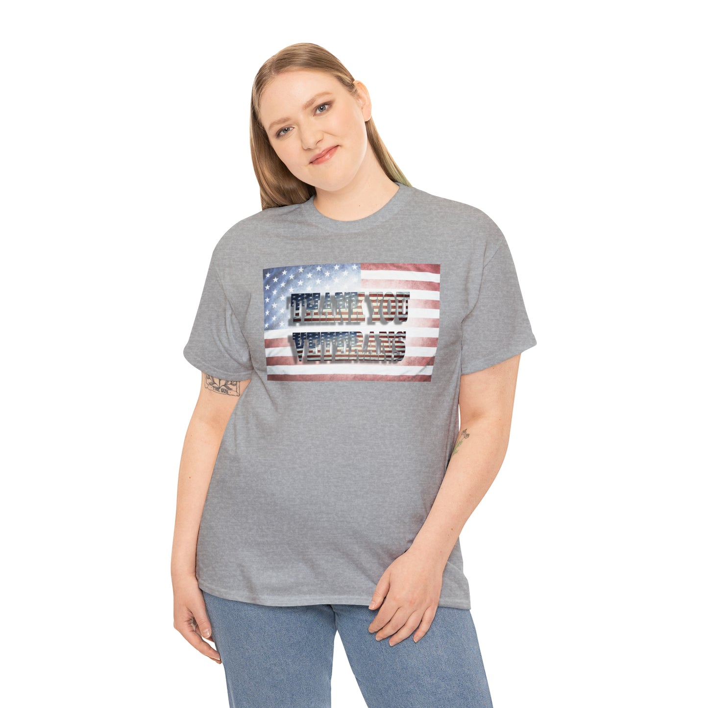 Military Appreciation-Thank You Veterans Unisex Heavy Cotton Tee Express Shipping