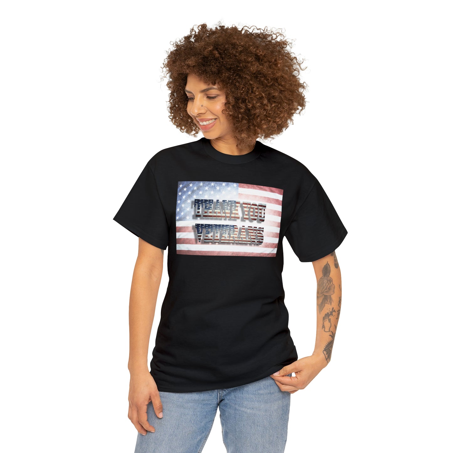 Military Appreciation-Thank You Veterans Unisex Heavy Cotton Tee Express Shipping