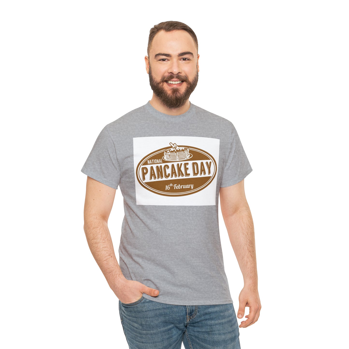 National Pancake Day Unisex Heavy Cotton Tee Express Delivery in Continental US