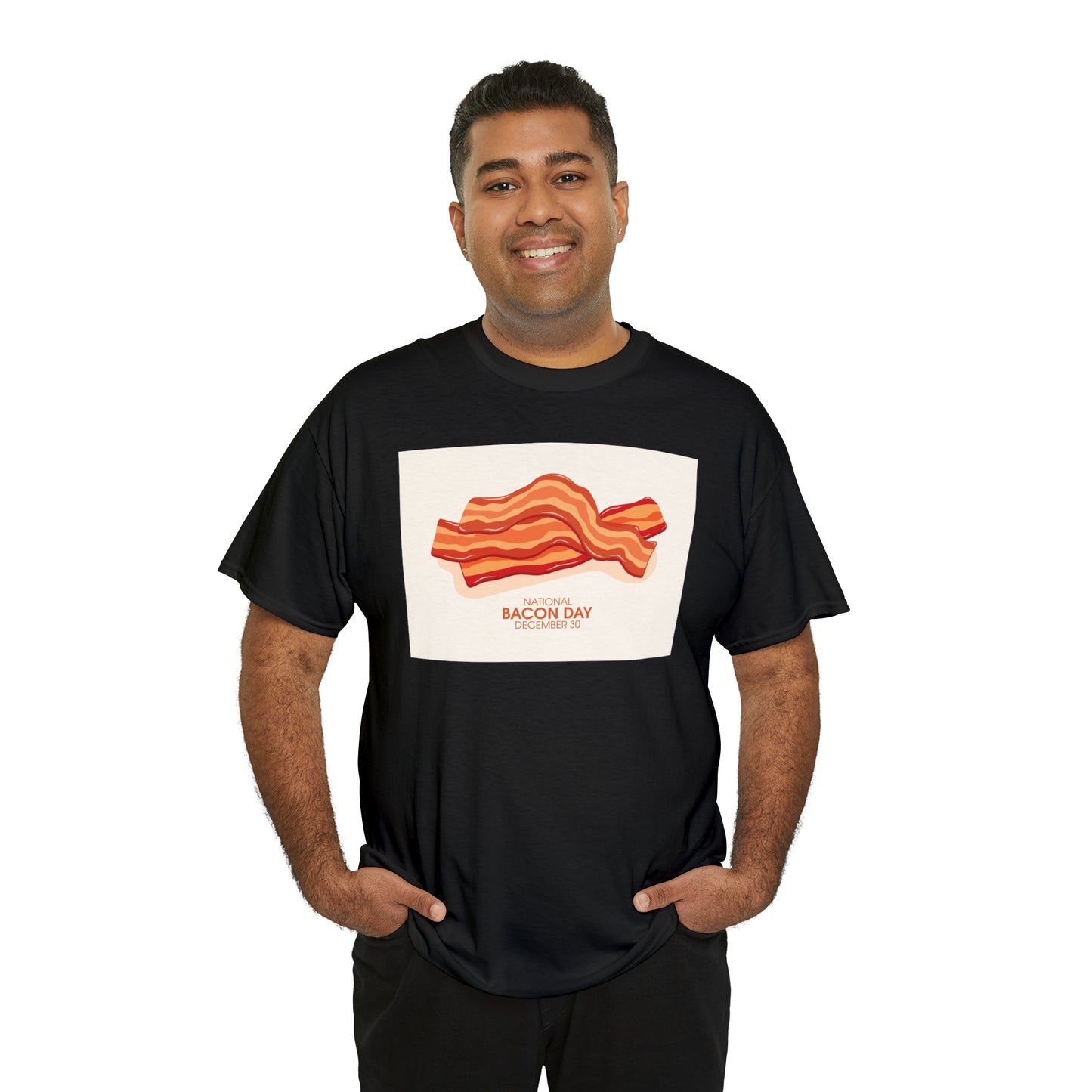 National Bacon Day Unisex Heavy Cotton Tee Express Delivery in Continental US