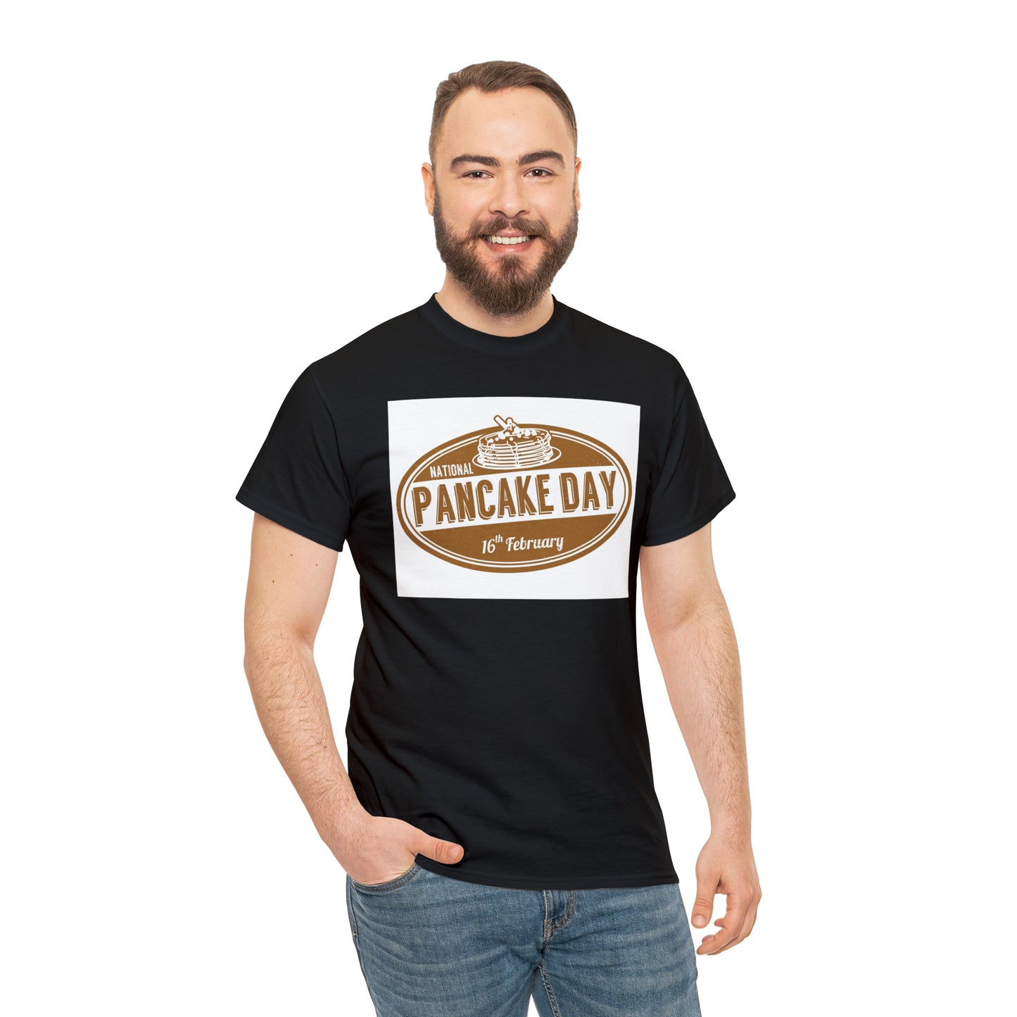 National Pancake Day Unisex Heavy Cotton Tee Express Delivery in Continental US