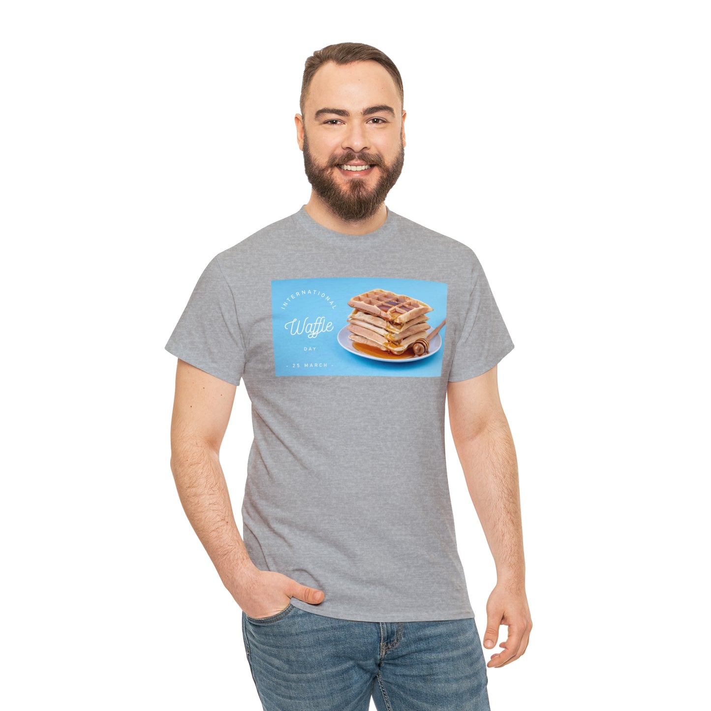 National Waffle Day Unisex Heavy Cotton Tee Express Delivery in Continental US