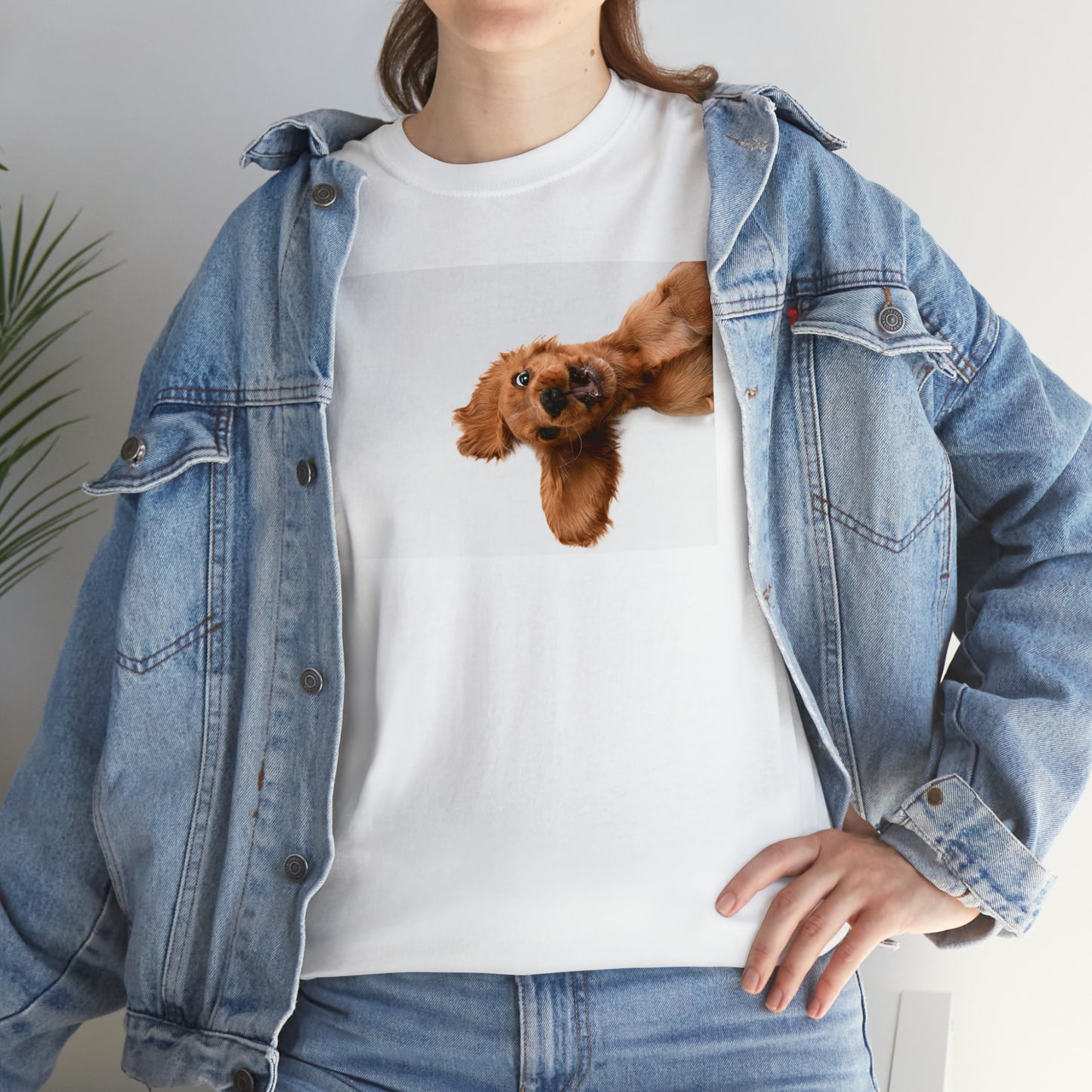Sideview Puppy Unisex Heavy Cotton Tee Express Delivery in Continental US