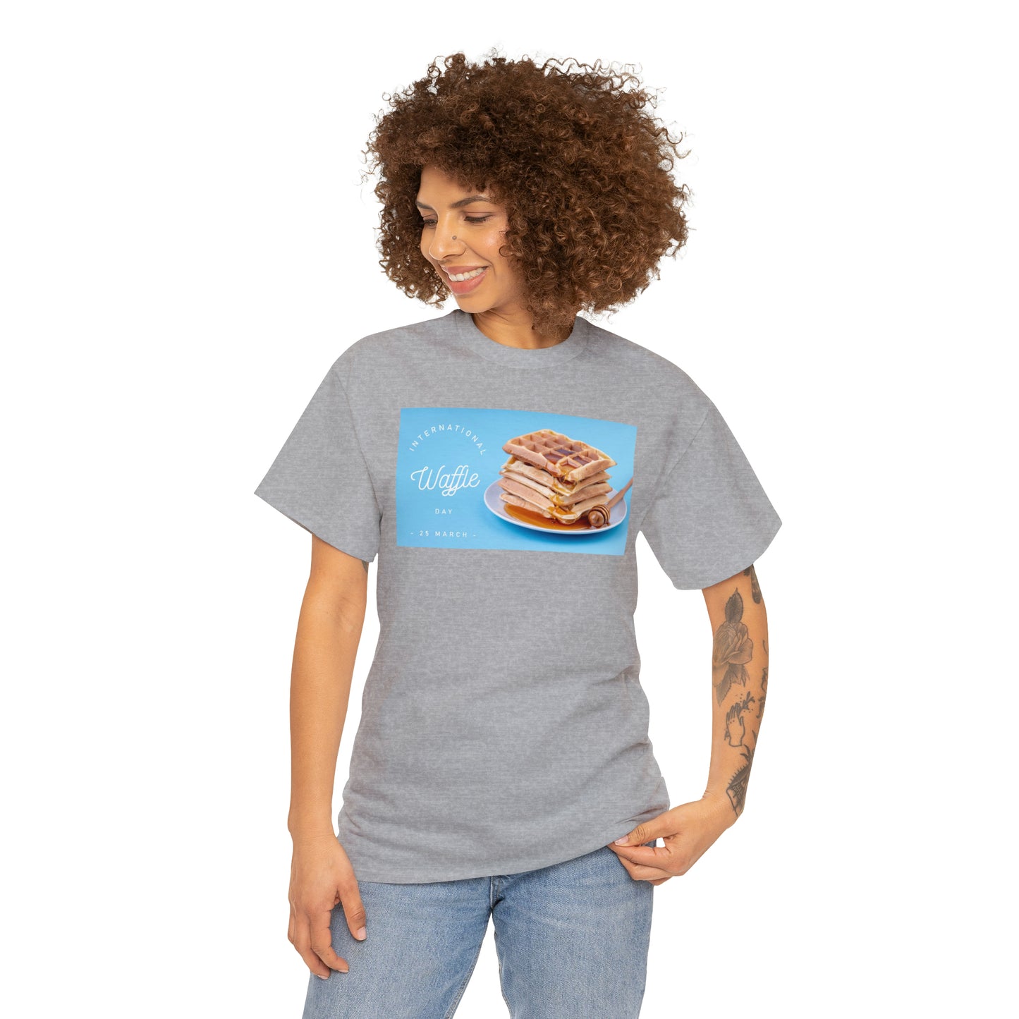 National Waffle Day Unisex Heavy Cotton Tee Express Delivery in Continental US