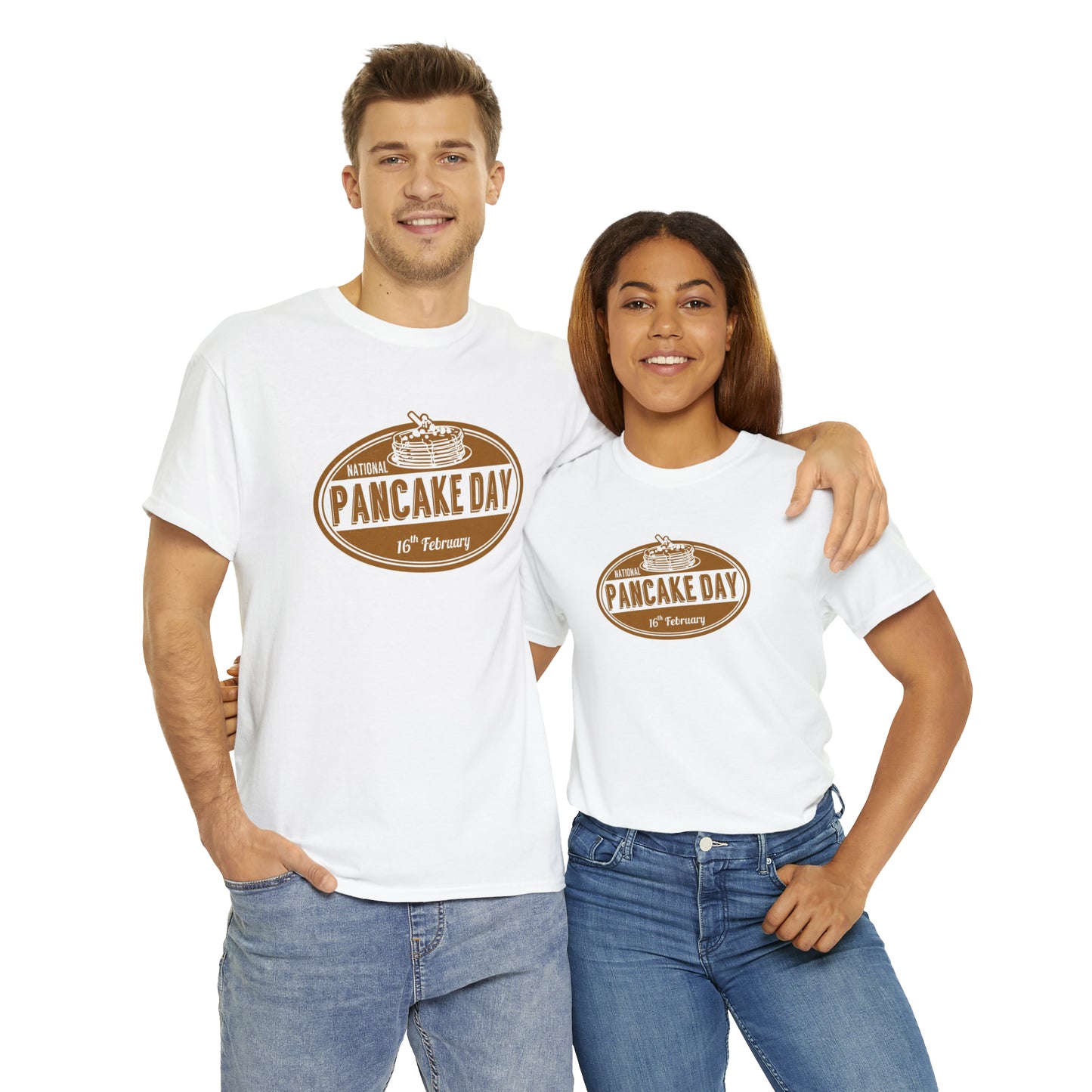 National Pancake Day Unisex Heavy Cotton Tee Express Delivery in Continental US