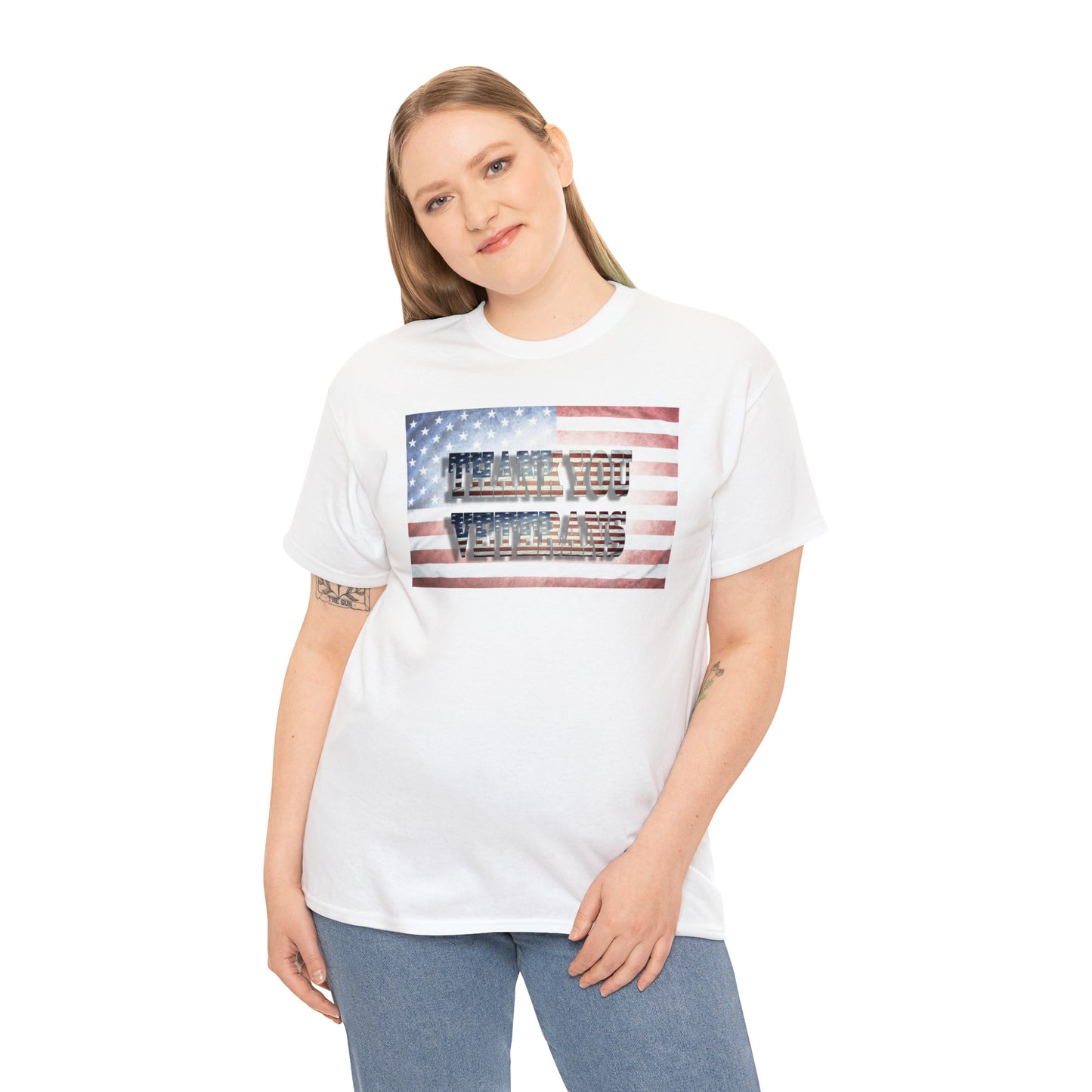 Military Appreciation-Thank You Veterans Unisex Heavy Cotton Tee Express Shipping
