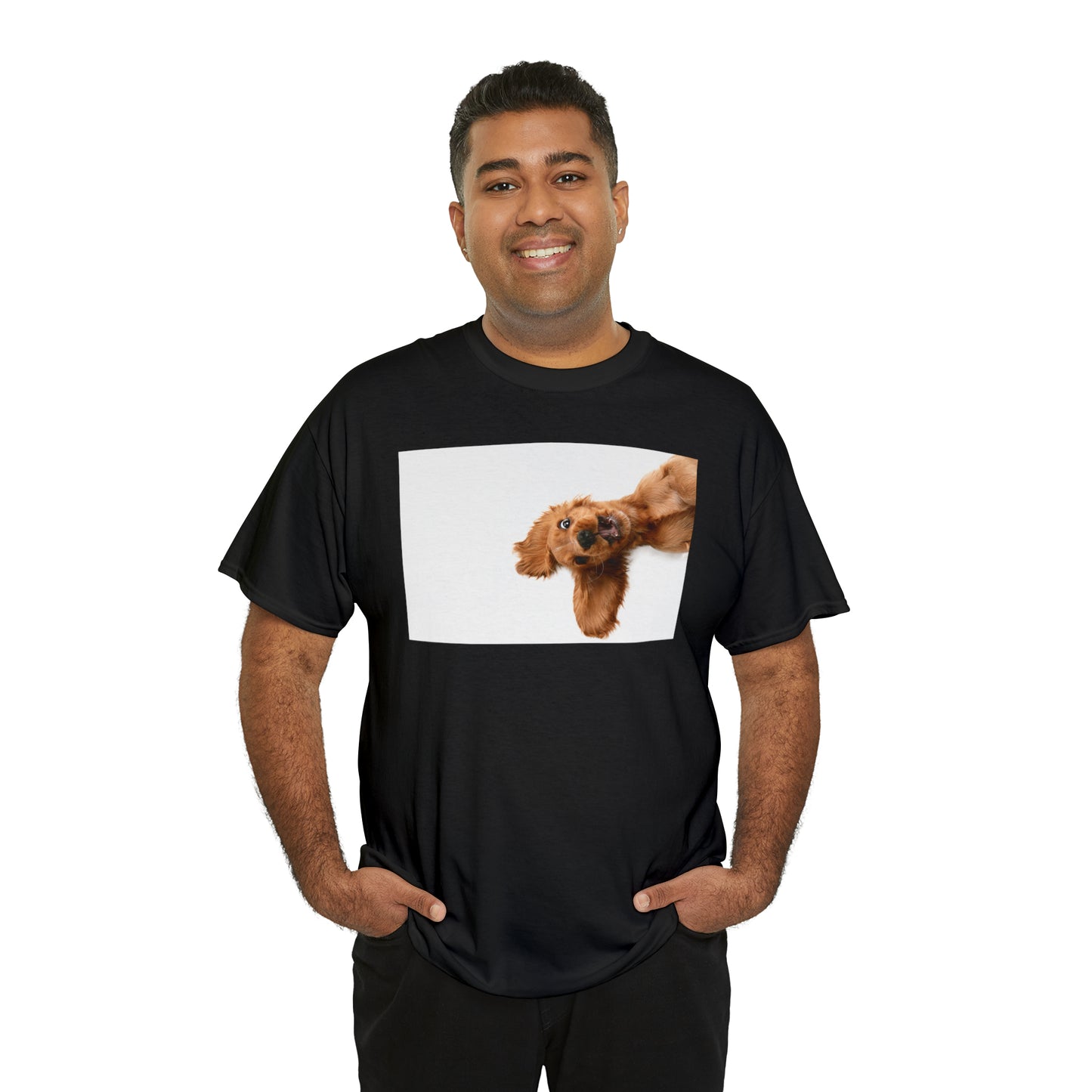 Sideview Puppy Unisex Heavy Cotton Tee Express Delivery in Continental US