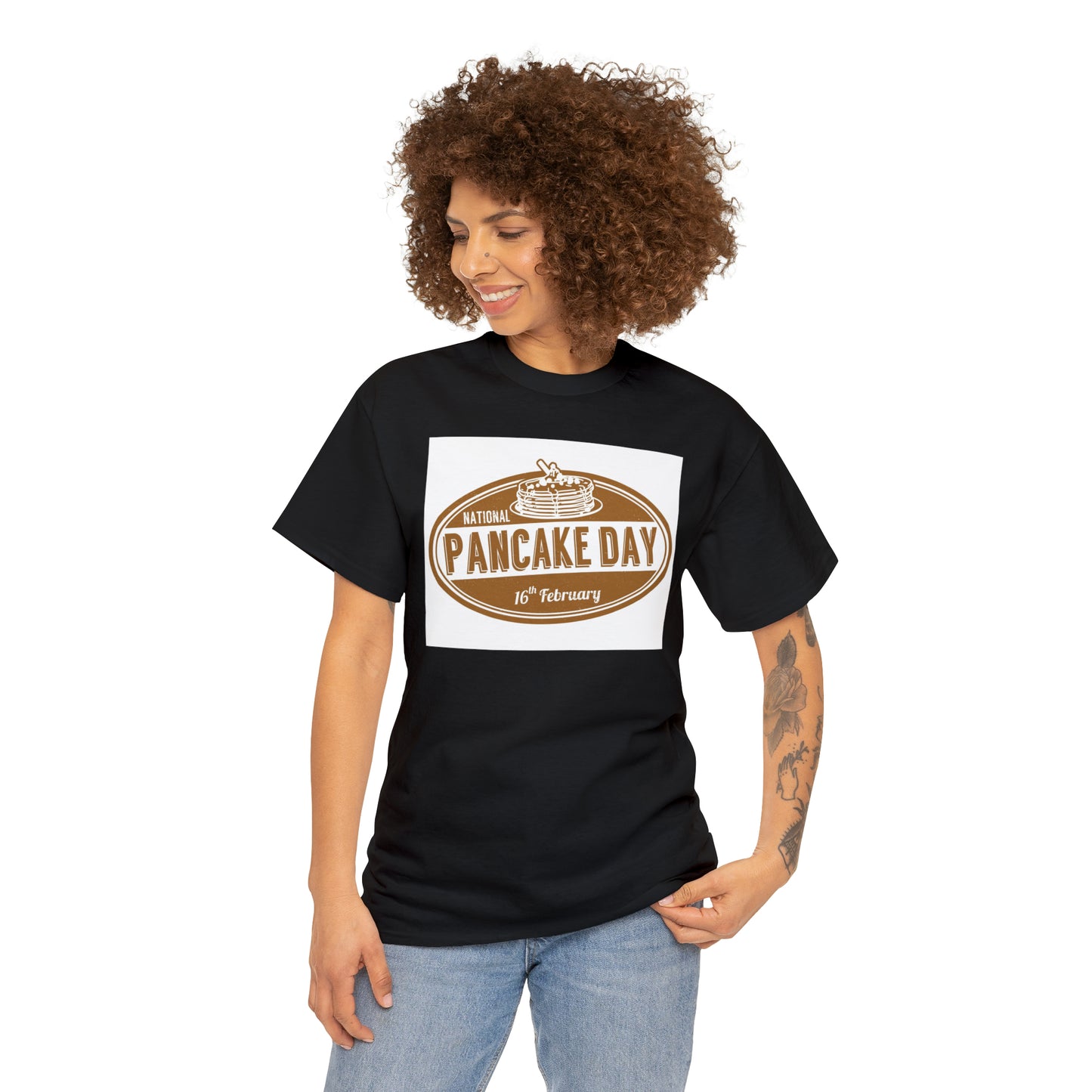 National Pancake Day Unisex Heavy Cotton Tee Express Delivery in Continental US
