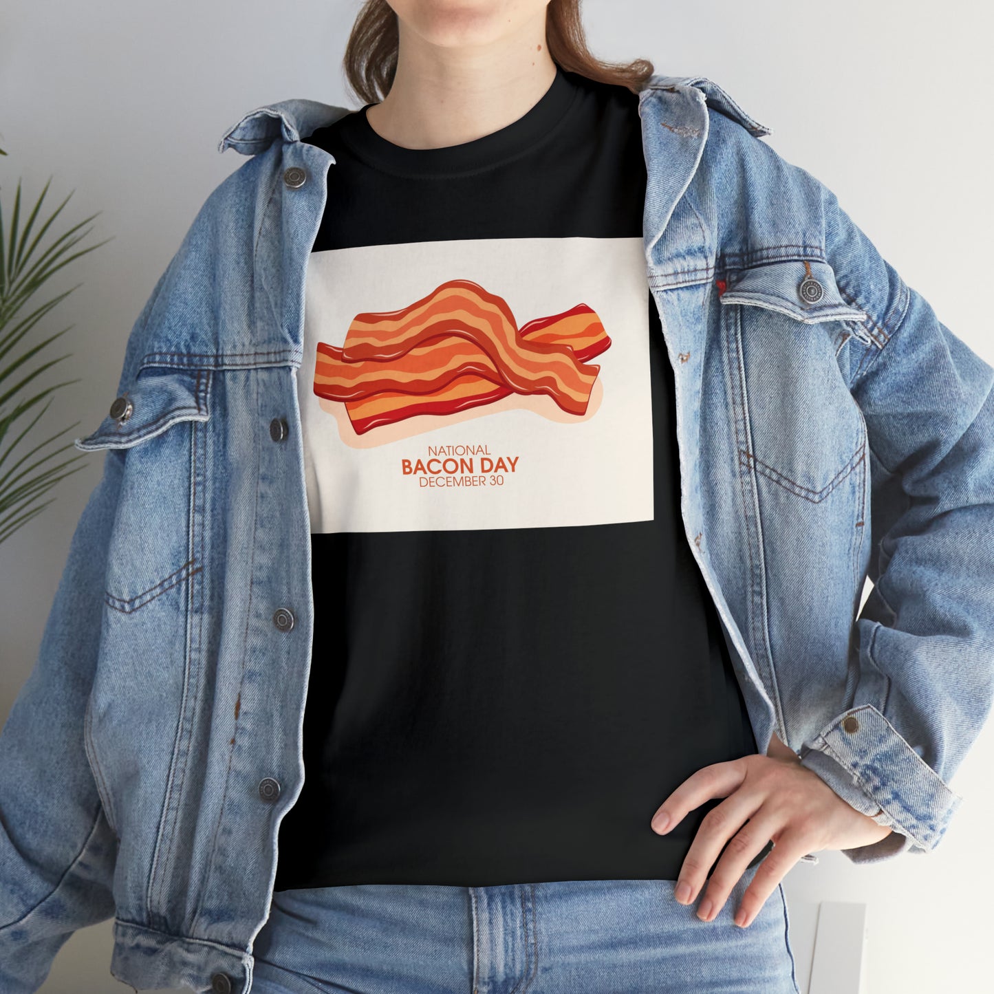 National Bacon Day Unisex Heavy Cotton Tee Express Delivery in Continental US