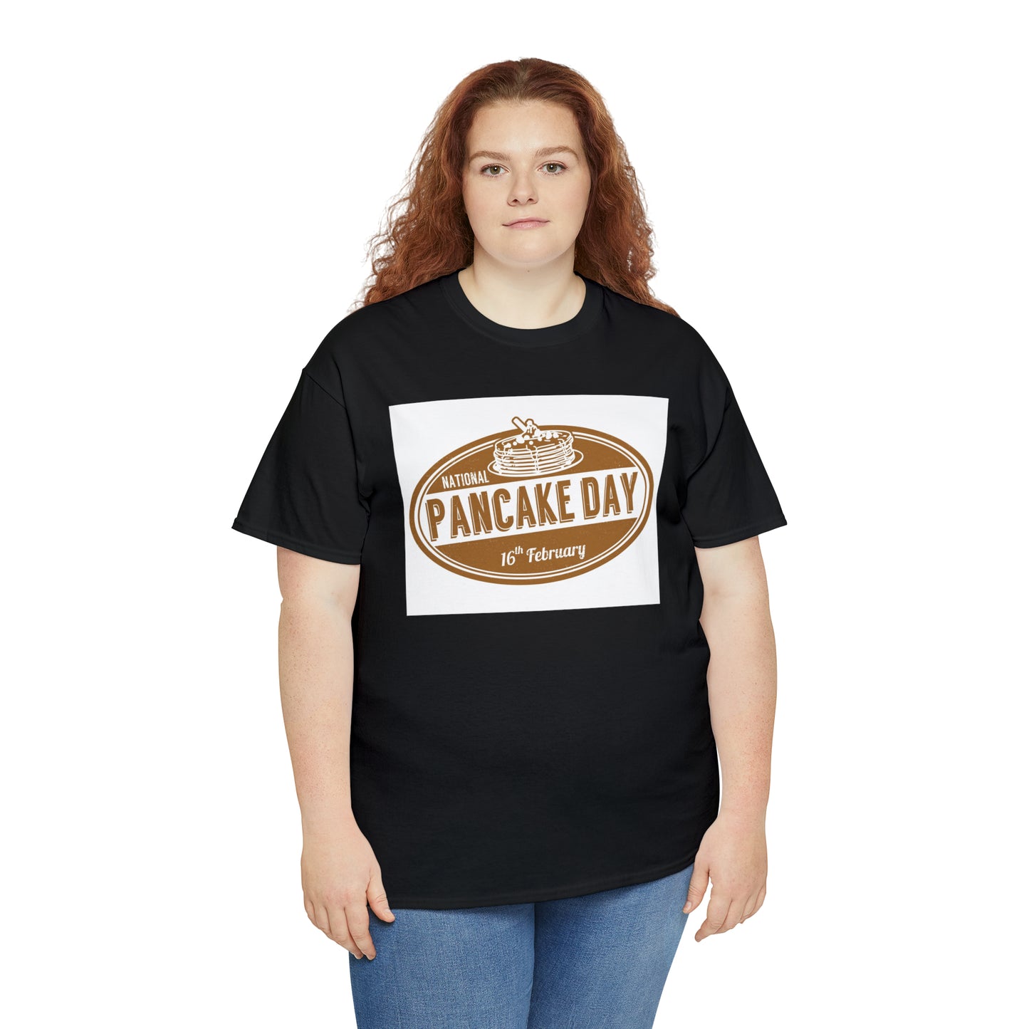 National Pancake Day Unisex Heavy Cotton Tee Express Delivery in Continental US