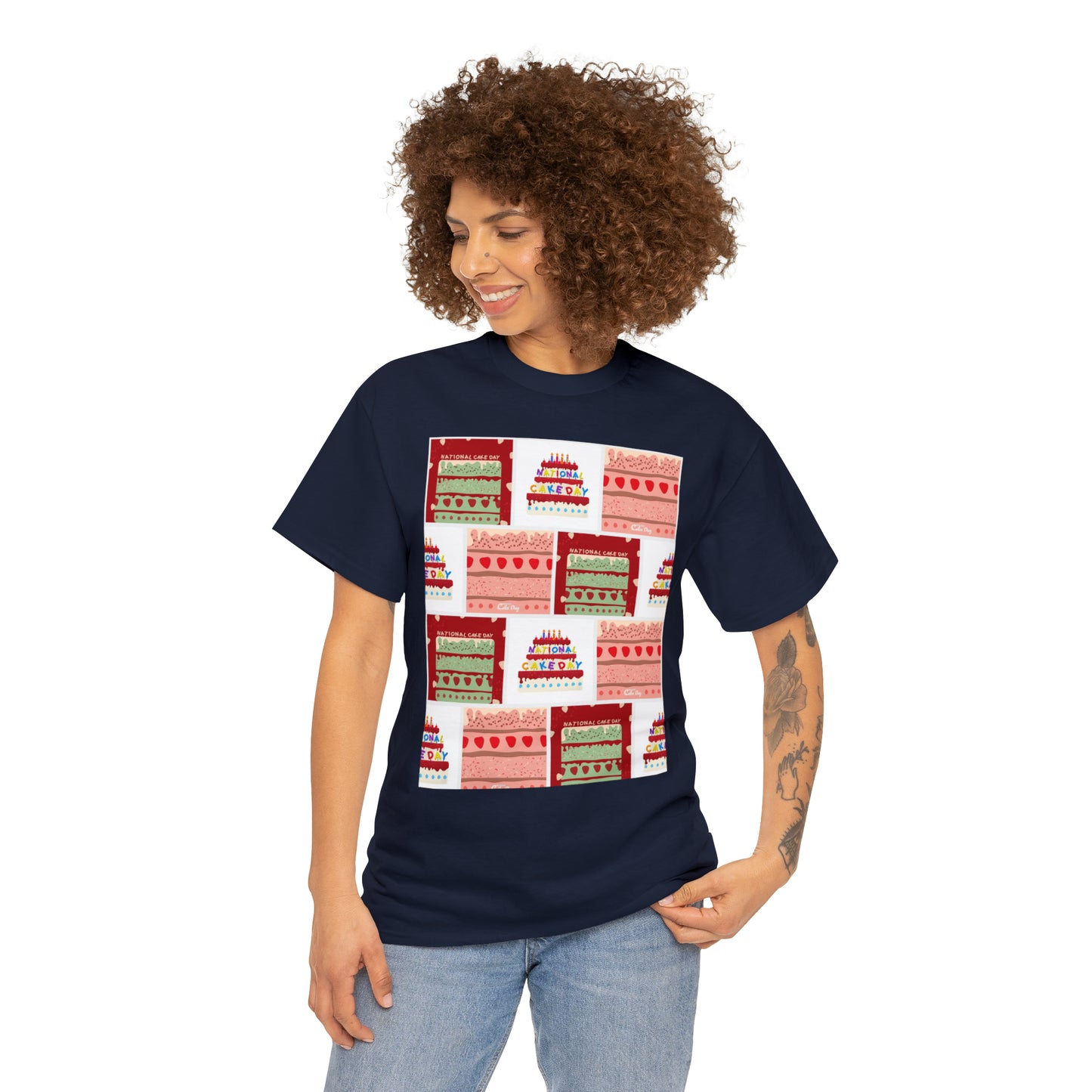 National Cake Day Unisex Heavy Cotton Tee Express Delivery in Continental US