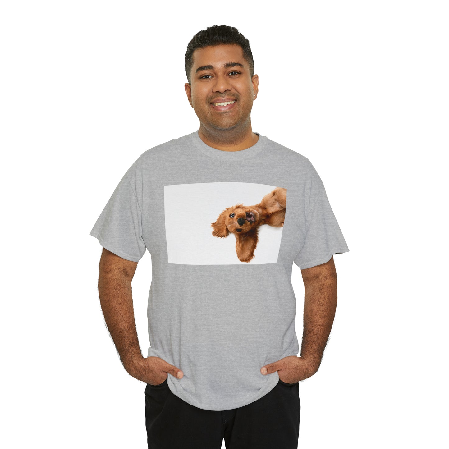 Sideview Puppy Unisex Heavy Cotton Tee Express Delivery in Continental US