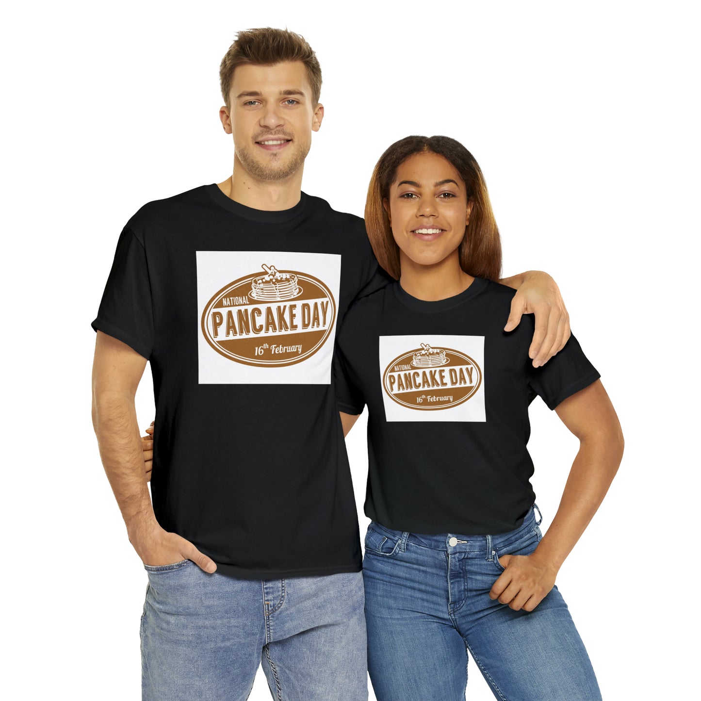 National Pancake Day Unisex Heavy Cotton Tee Express Delivery in Continental US