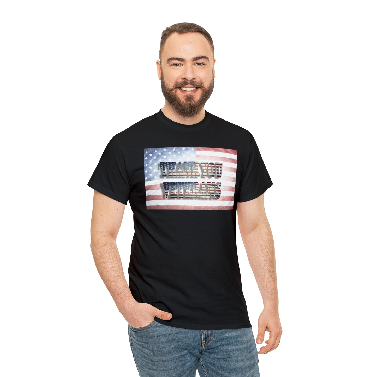 Military Appreciation-Thank You Veterans Unisex Heavy Cotton Tee Express Shipping