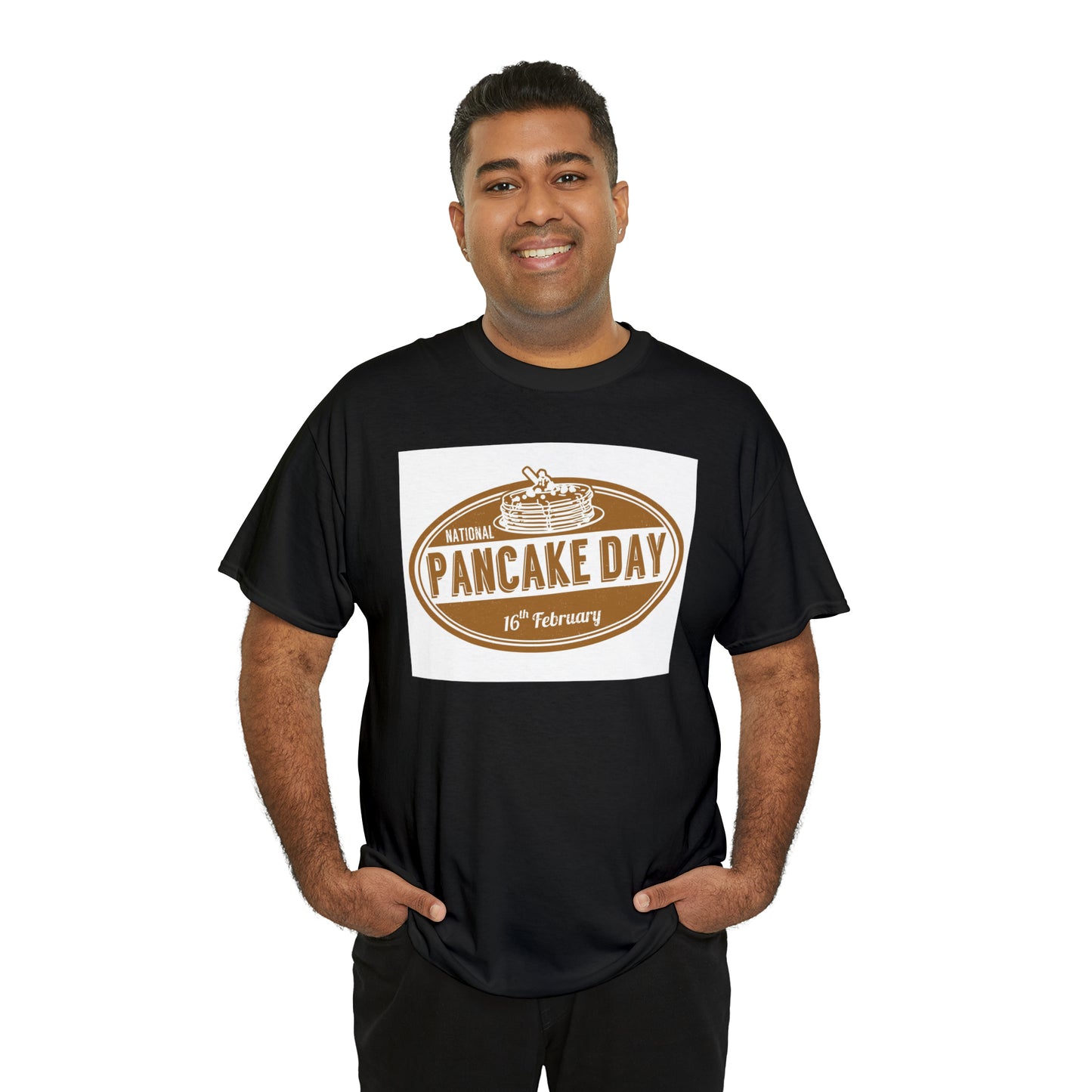 National Pancake Day Unisex Heavy Cotton Tee Express Delivery in Continental US