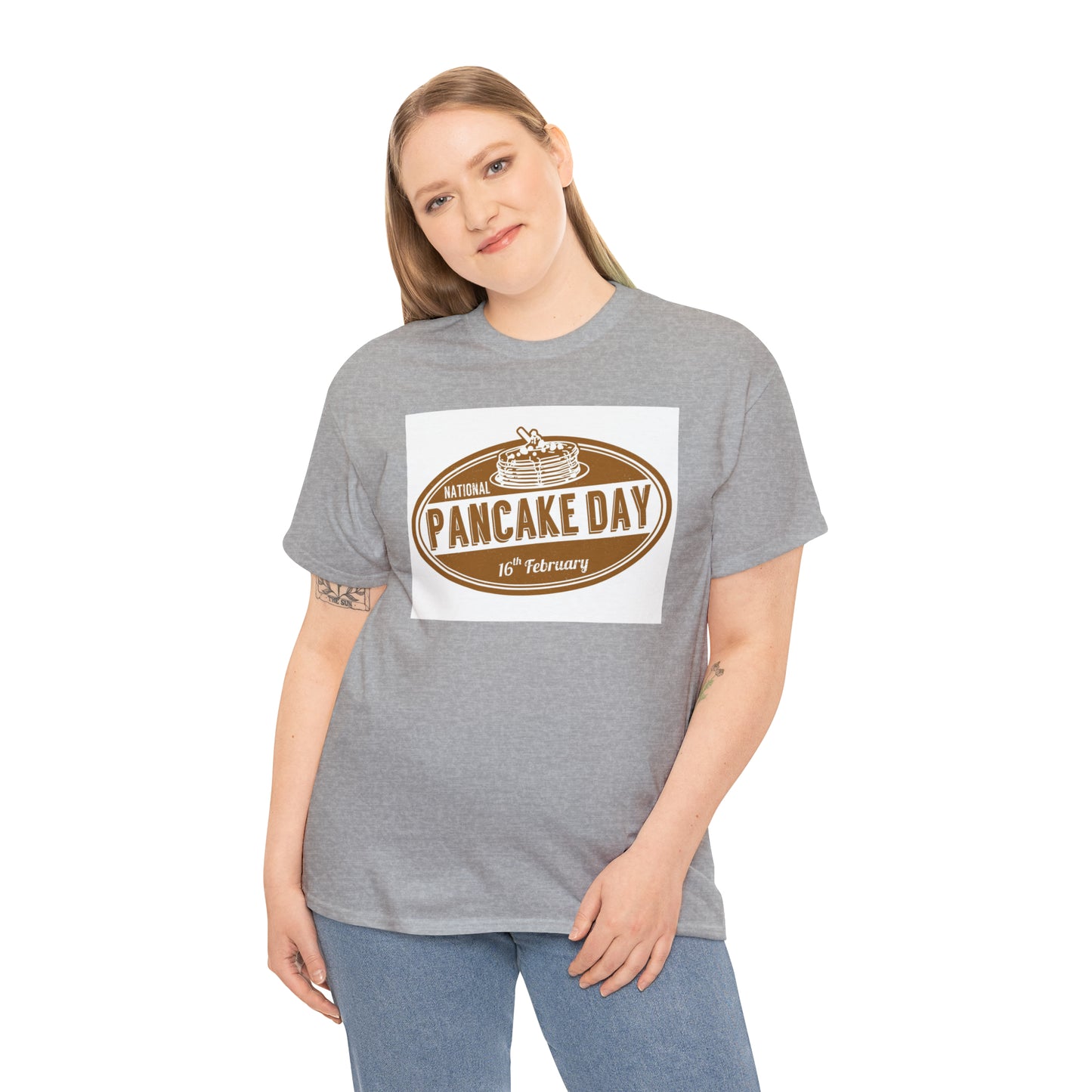 National Pancake Day Unisex Heavy Cotton Tee Express Delivery in Continental US