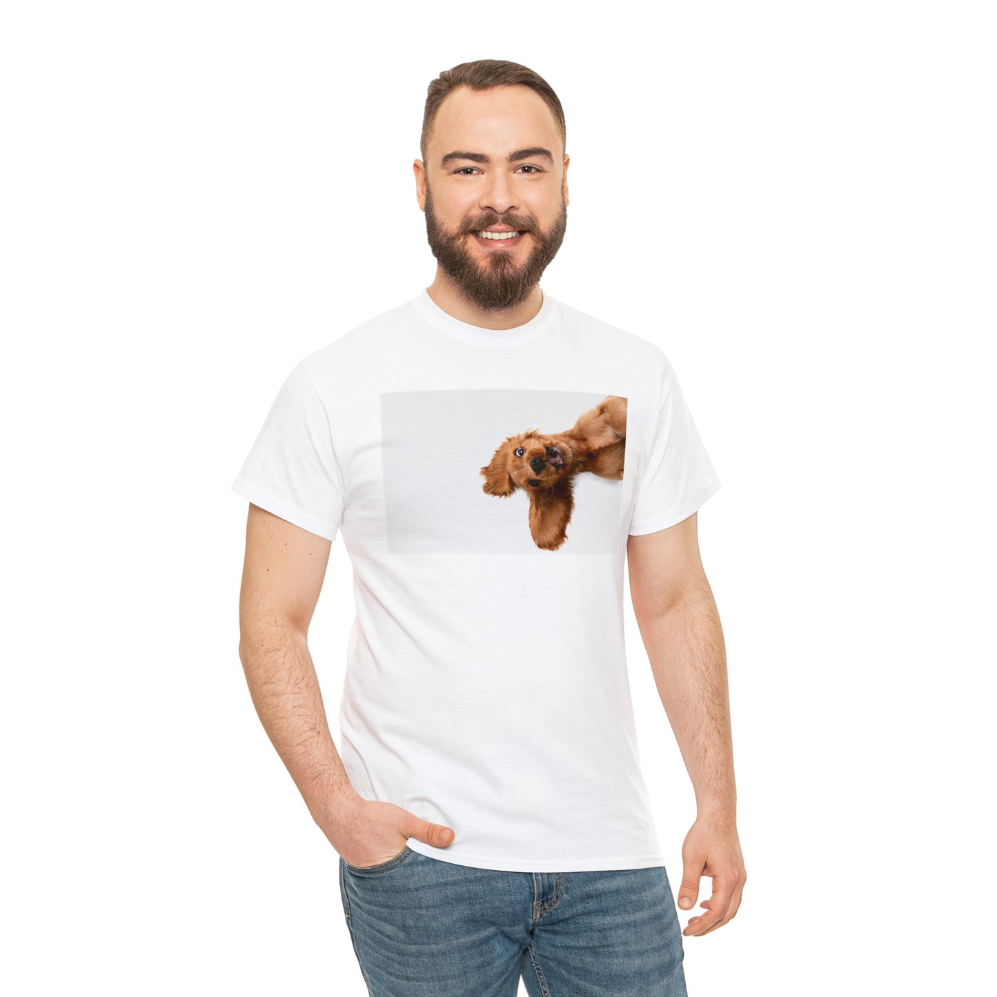 Sideview Puppy Unisex Heavy Cotton Tee Express Delivery in Continental US