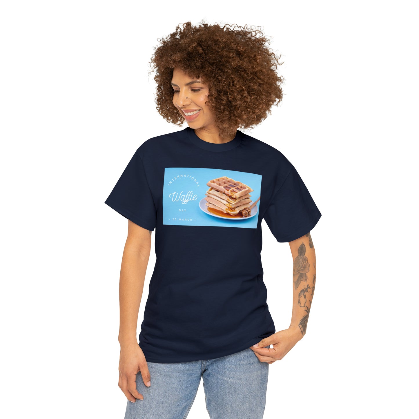National Waffle Day Unisex Heavy Cotton Tee Express Delivery in Continental US
