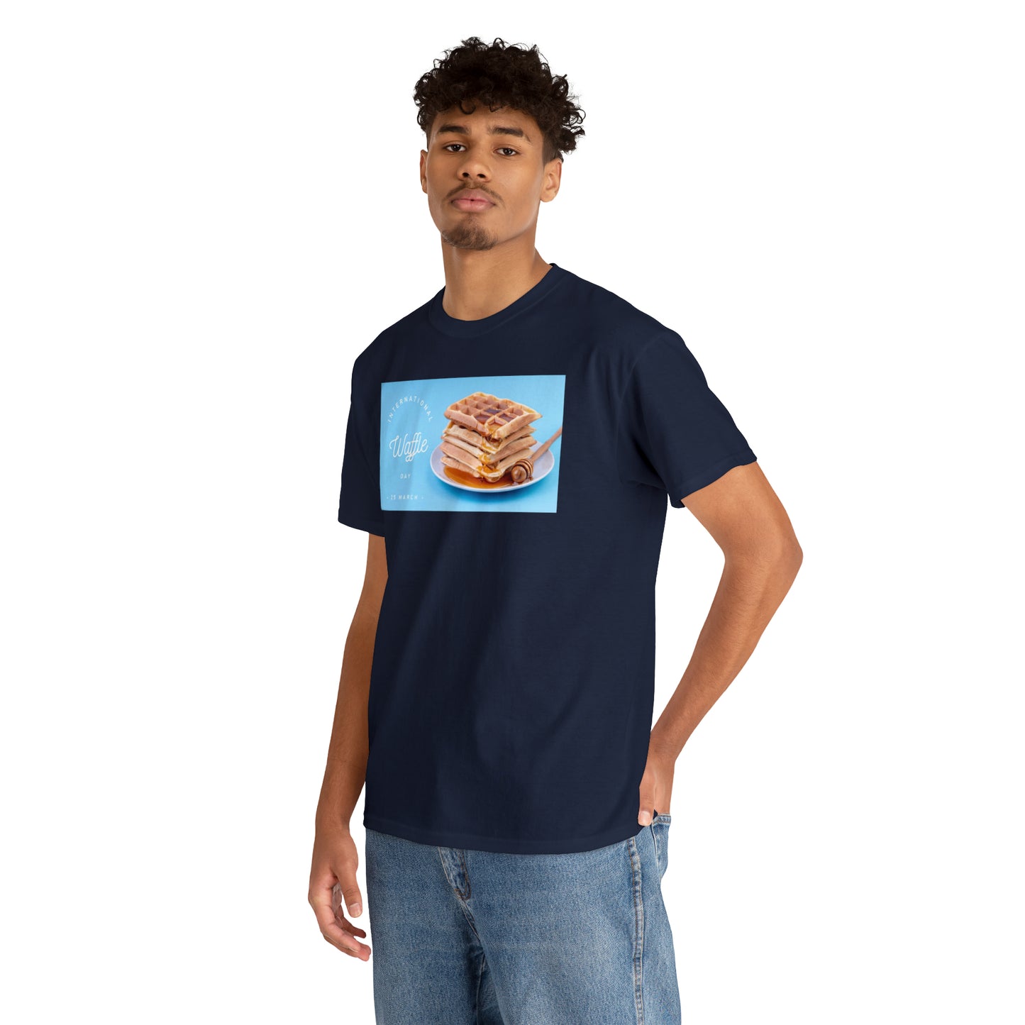 National Waffle Day Unisex Heavy Cotton Tee Express Delivery in Continental US