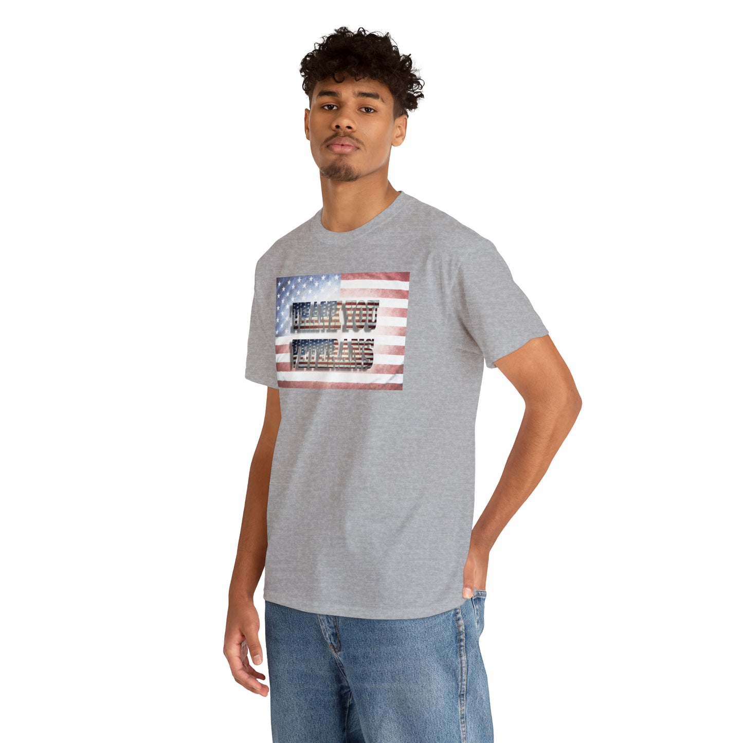 Military Appreciation-Thank You Veterans Unisex Heavy Cotton Tee Express Shipping