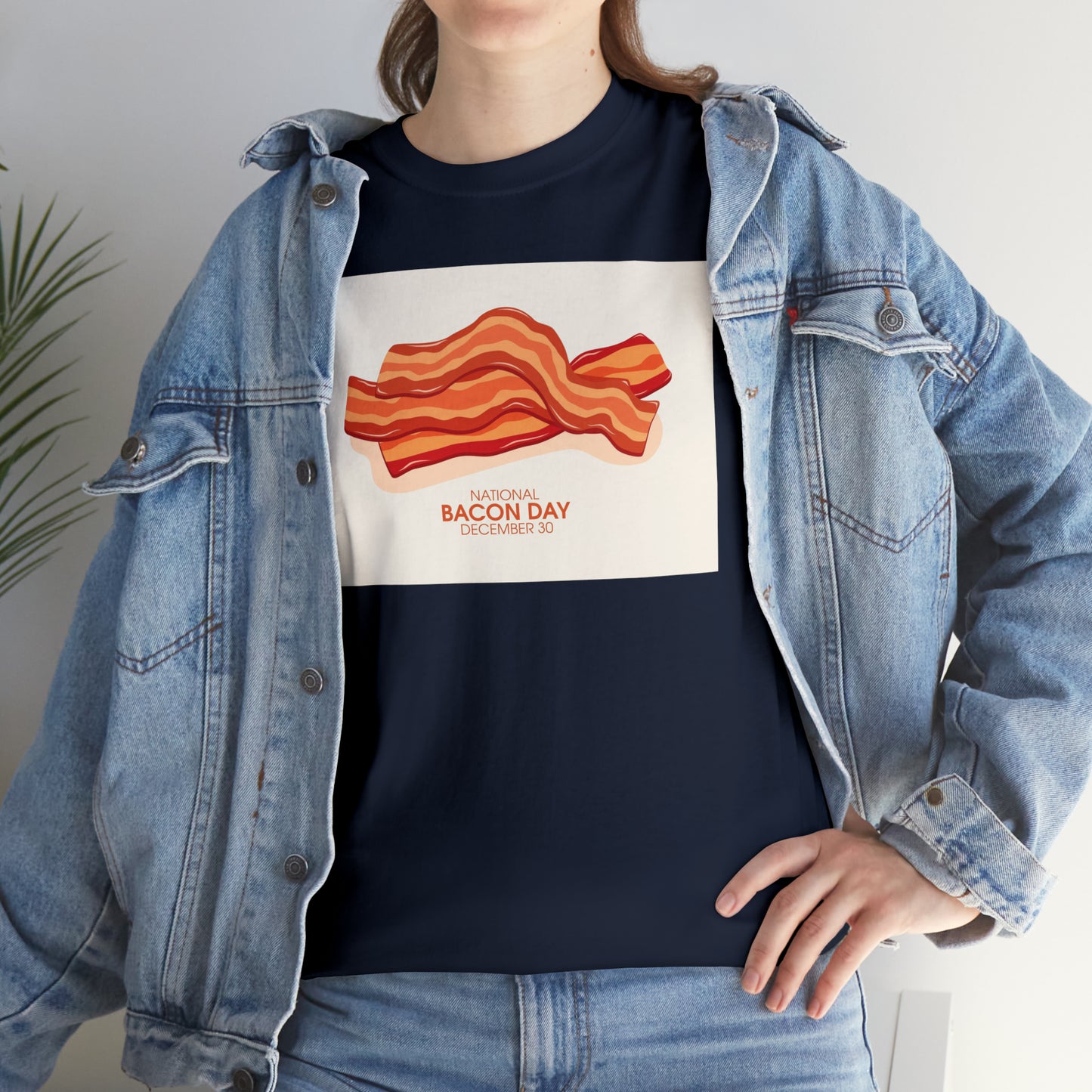 National Bacon Day Unisex Heavy Cotton Tee Express Delivery in Continental US