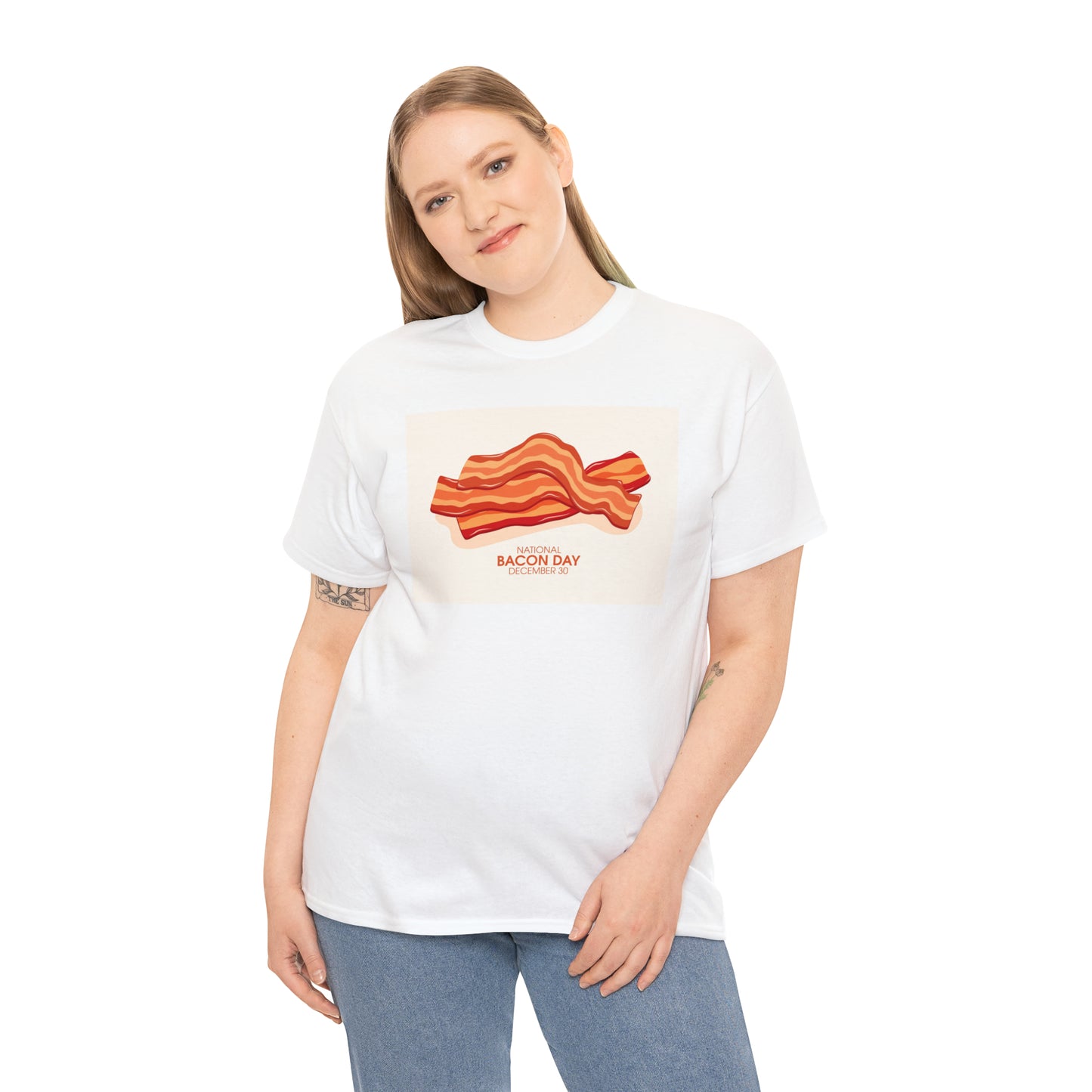 National Bacon Day Unisex Heavy Cotton Tee Express Delivery in Continental US