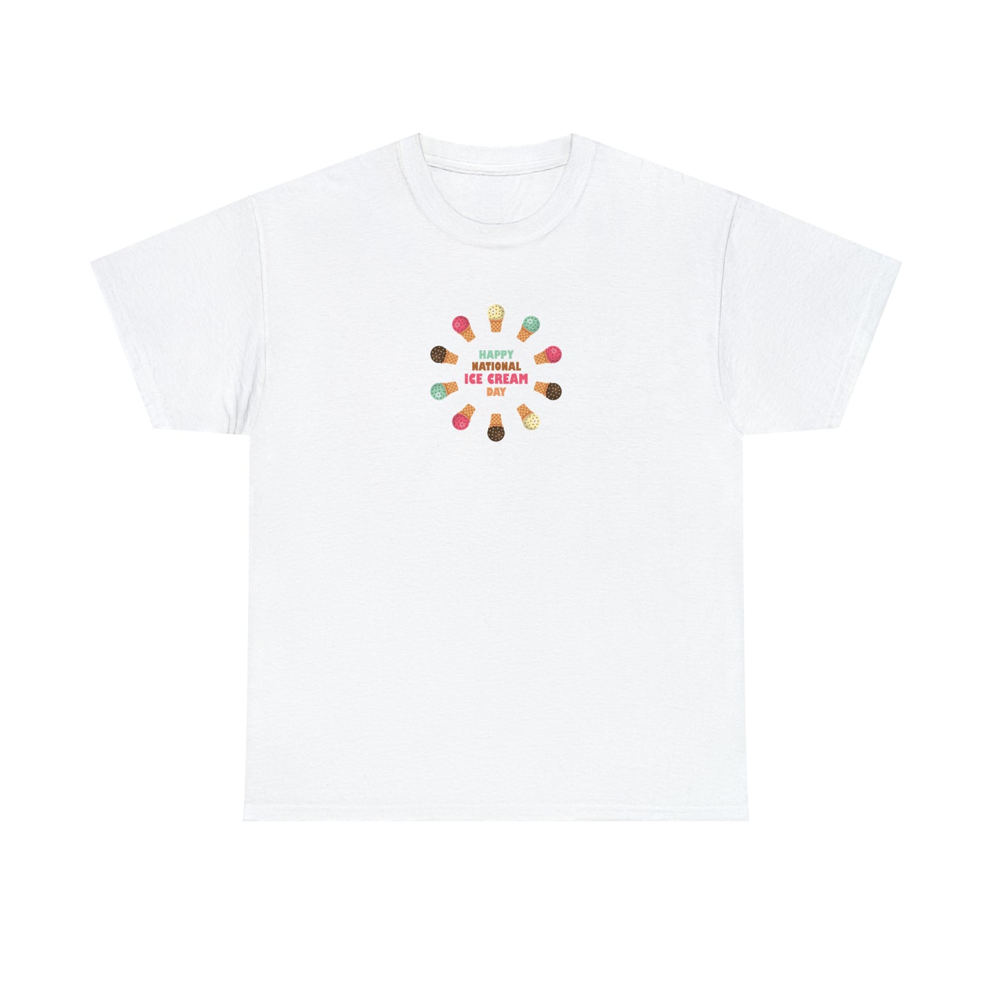 Happy National Ice Cream Day Unisex Heavy Cotton Tee Express Delivery in Continental US