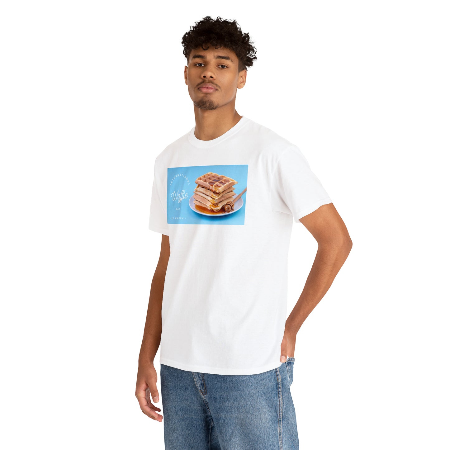 National Waffle Day Unisex Heavy Cotton Tee Express Delivery in Continental US