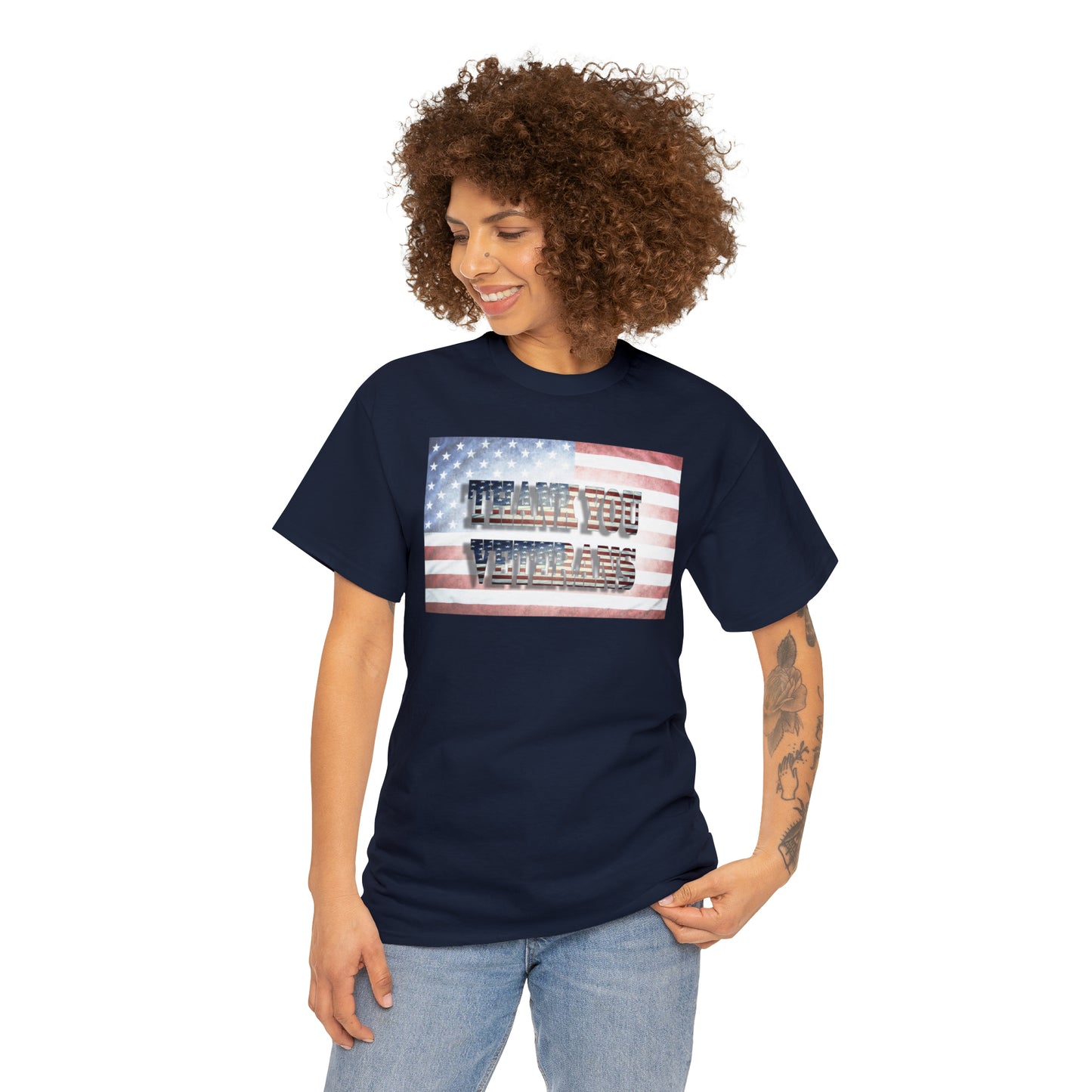 Military Appreciation-Thank You Veterans Unisex Heavy Cotton Tee Express Shipping