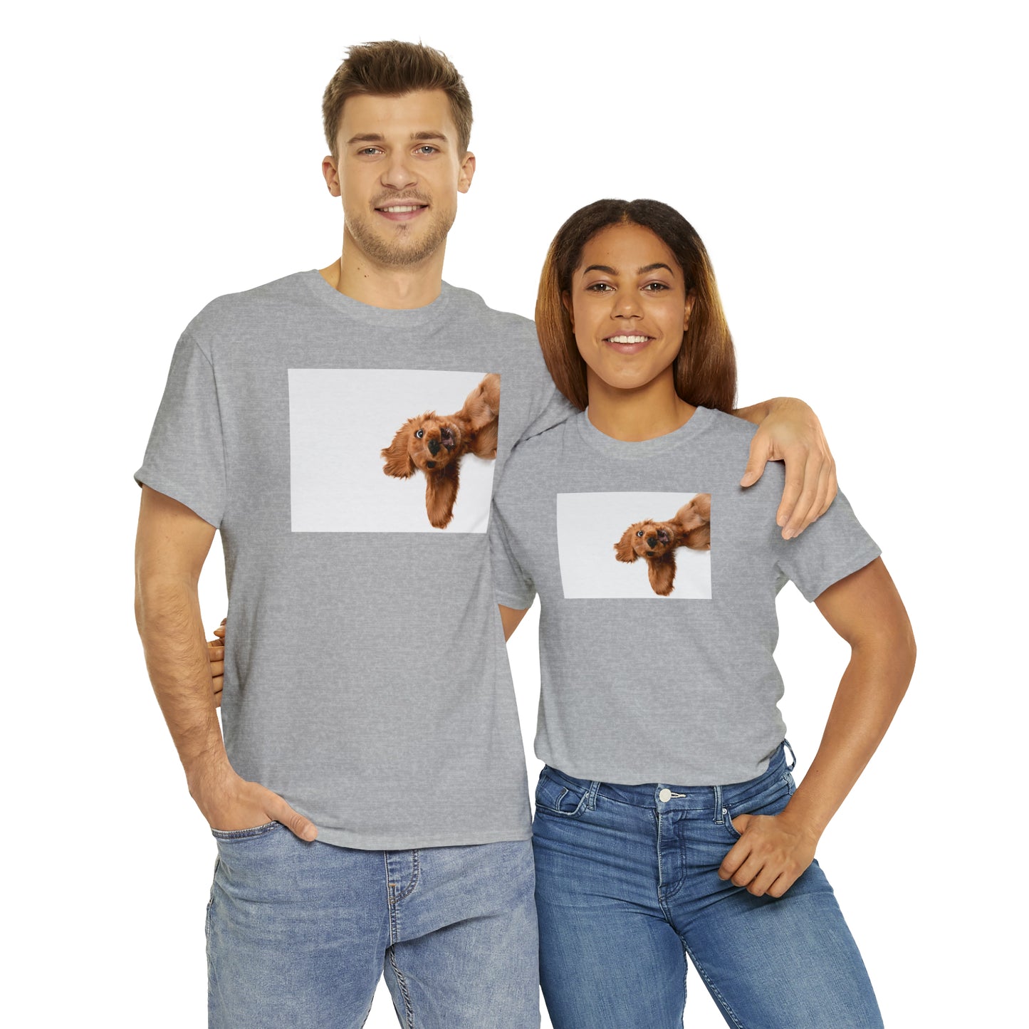 Sideview Puppy Unisex Heavy Cotton Tee Express Delivery in Continental US