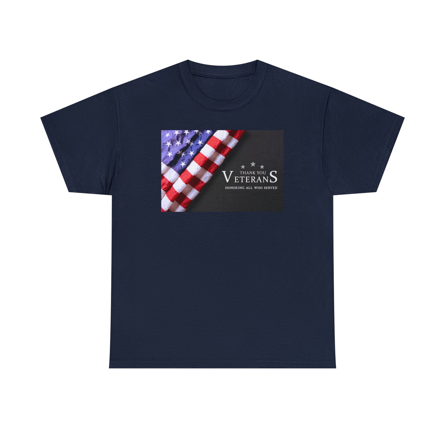 Thank You Veterans-Honoring All Who Served Unisex Heavy Cotton Tee Express Delivery in Continental US