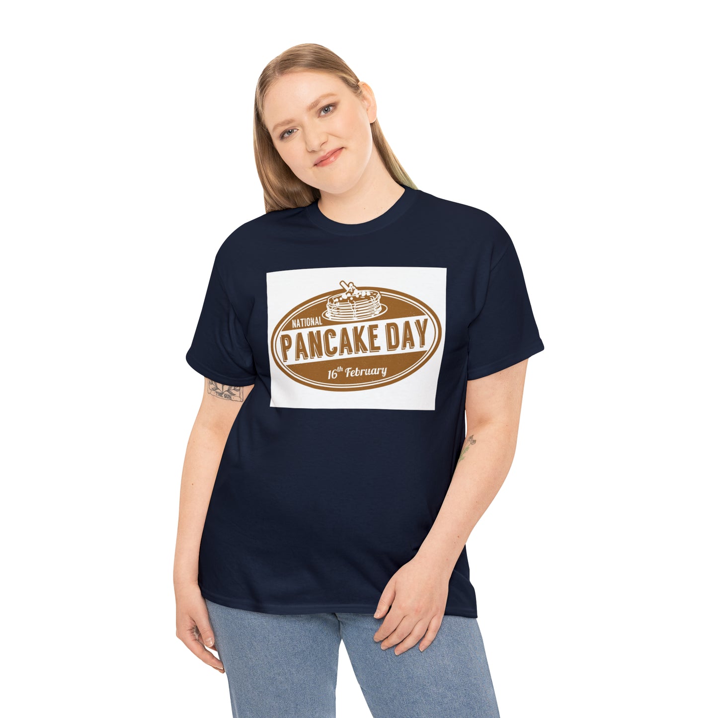 National Pancake Day Unisex Heavy Cotton Tee Express Delivery in Continental US