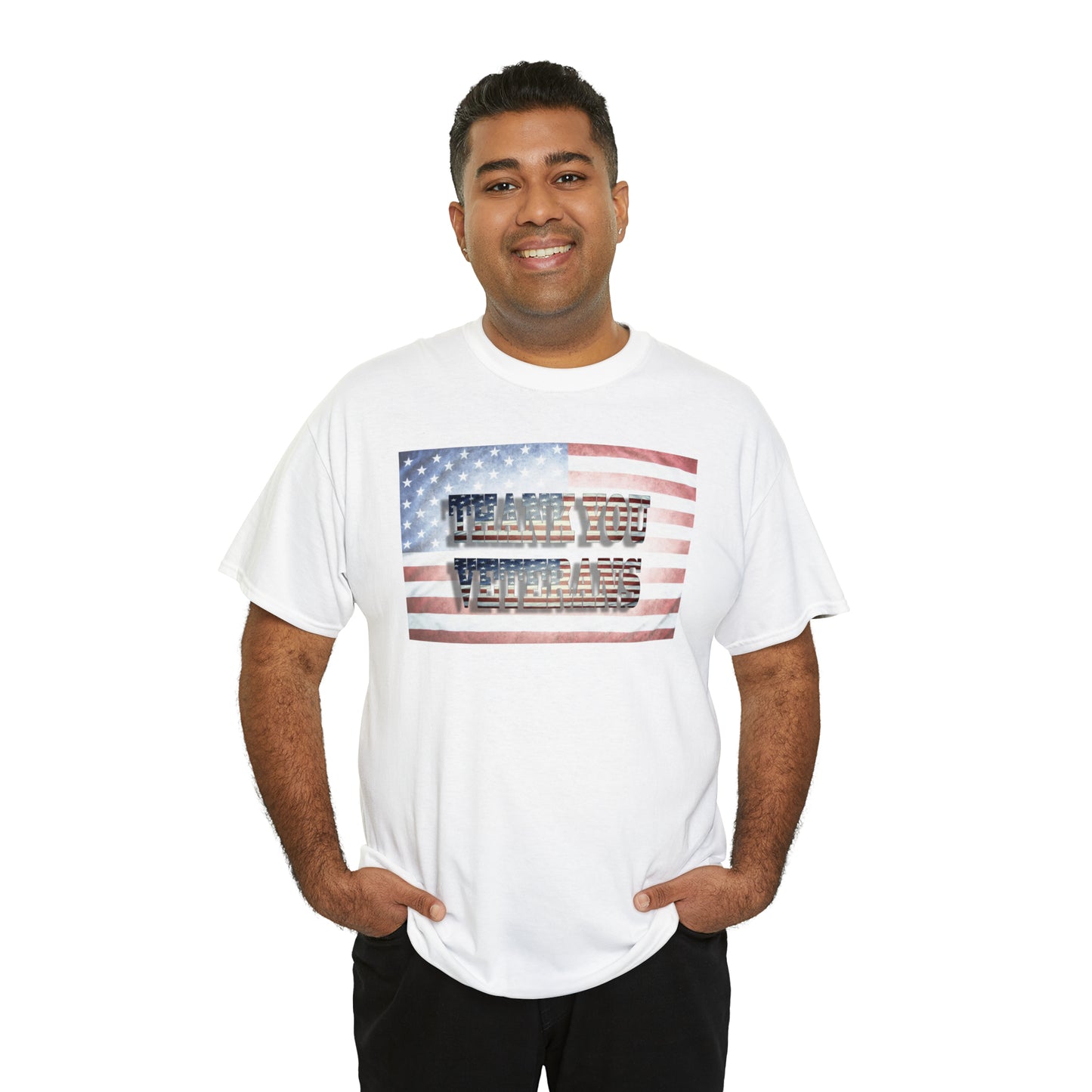 Military Appreciation-Thank You Veterans Unisex Heavy Cotton Tee Express Shipping