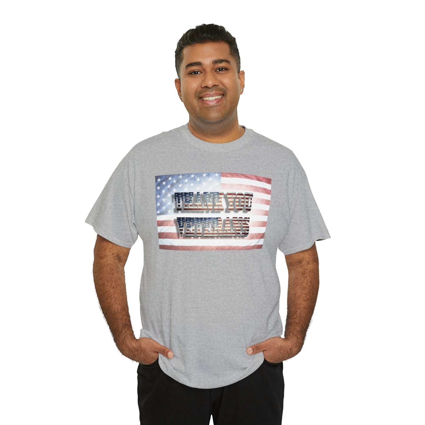 Military Appreciation-Thank You Veterans Unisex Heavy Cotton Tee Express Shipping
