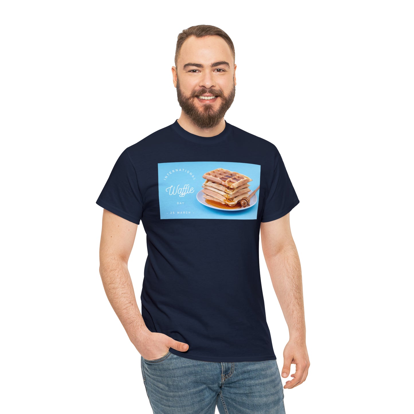 National Waffle Day Unisex Heavy Cotton Tee Express Delivery in Continental US