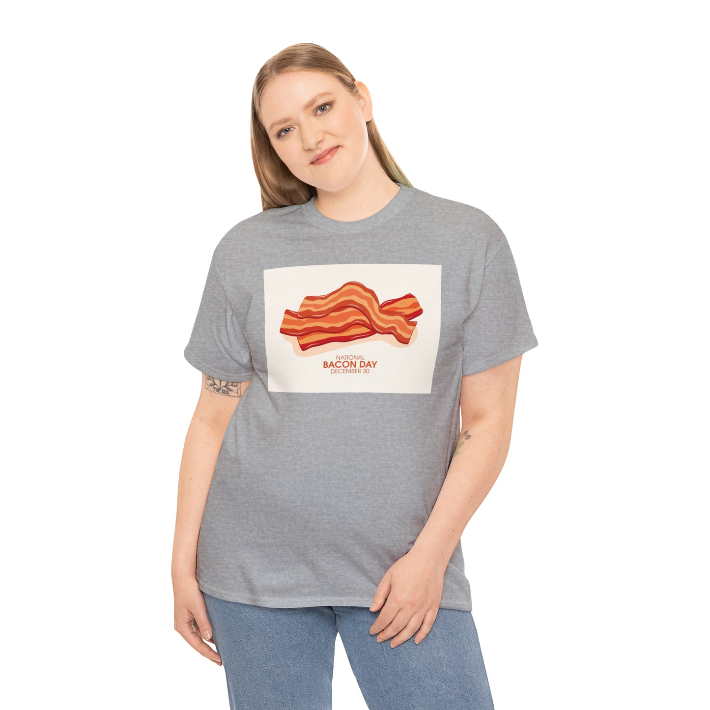 National Bacon Day Unisex Heavy Cotton Tee Express Delivery in Continental US
