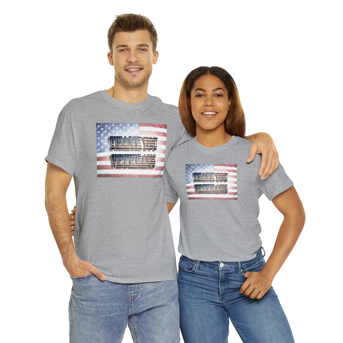 Military Appreciation-Thank You Veterans Unisex Heavy Cotton Tee Express Shipping