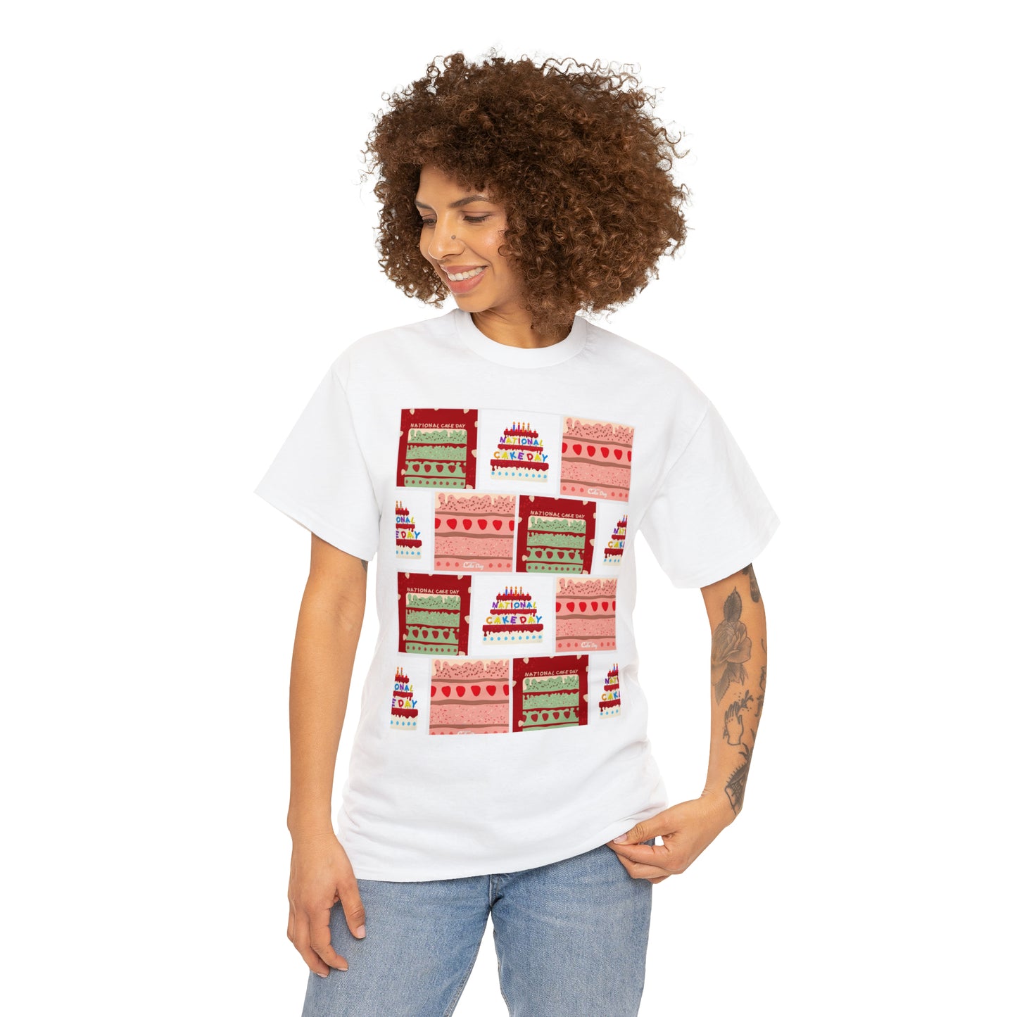 National Cake Day Unisex Heavy Cotton Tee Express Delivery in Continental US