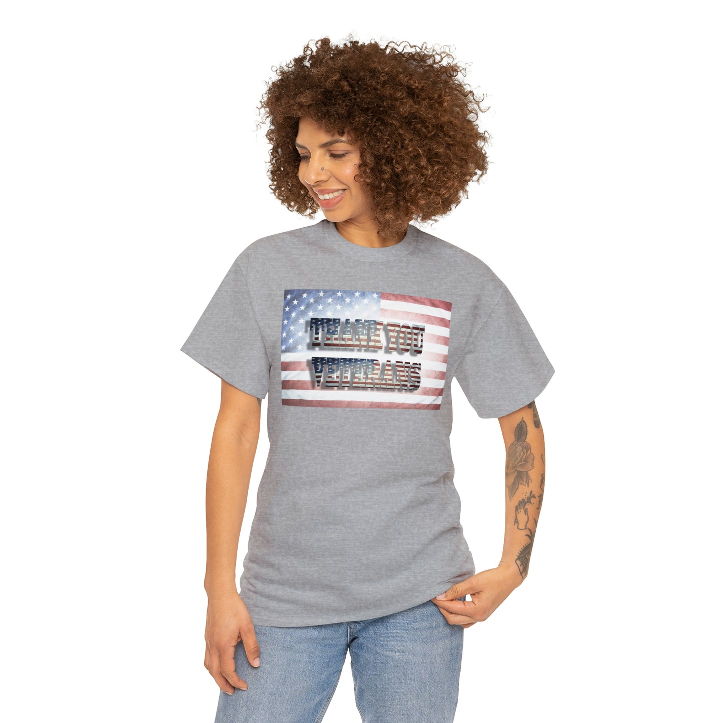 Military Appreciation-Thank You Veterans Unisex Heavy Cotton Tee Express Shipping